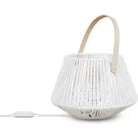 Sepia Table Lamp - White, Bamboo