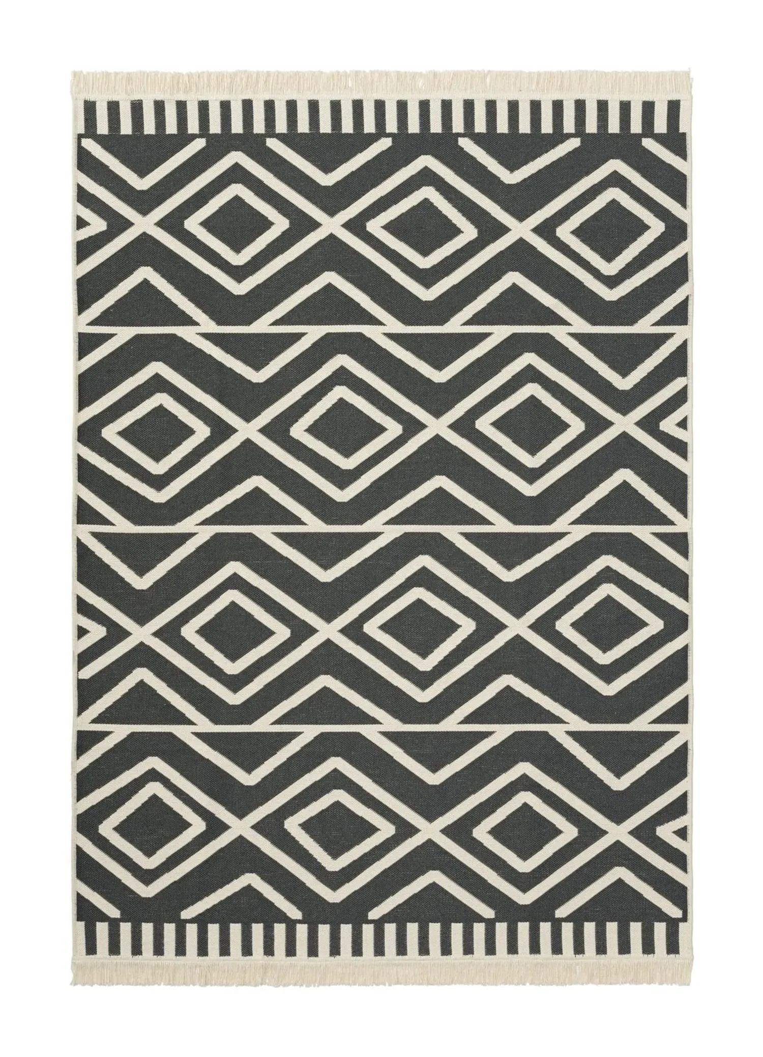 Skyla Reversible Kilim Rug - Anthracite
