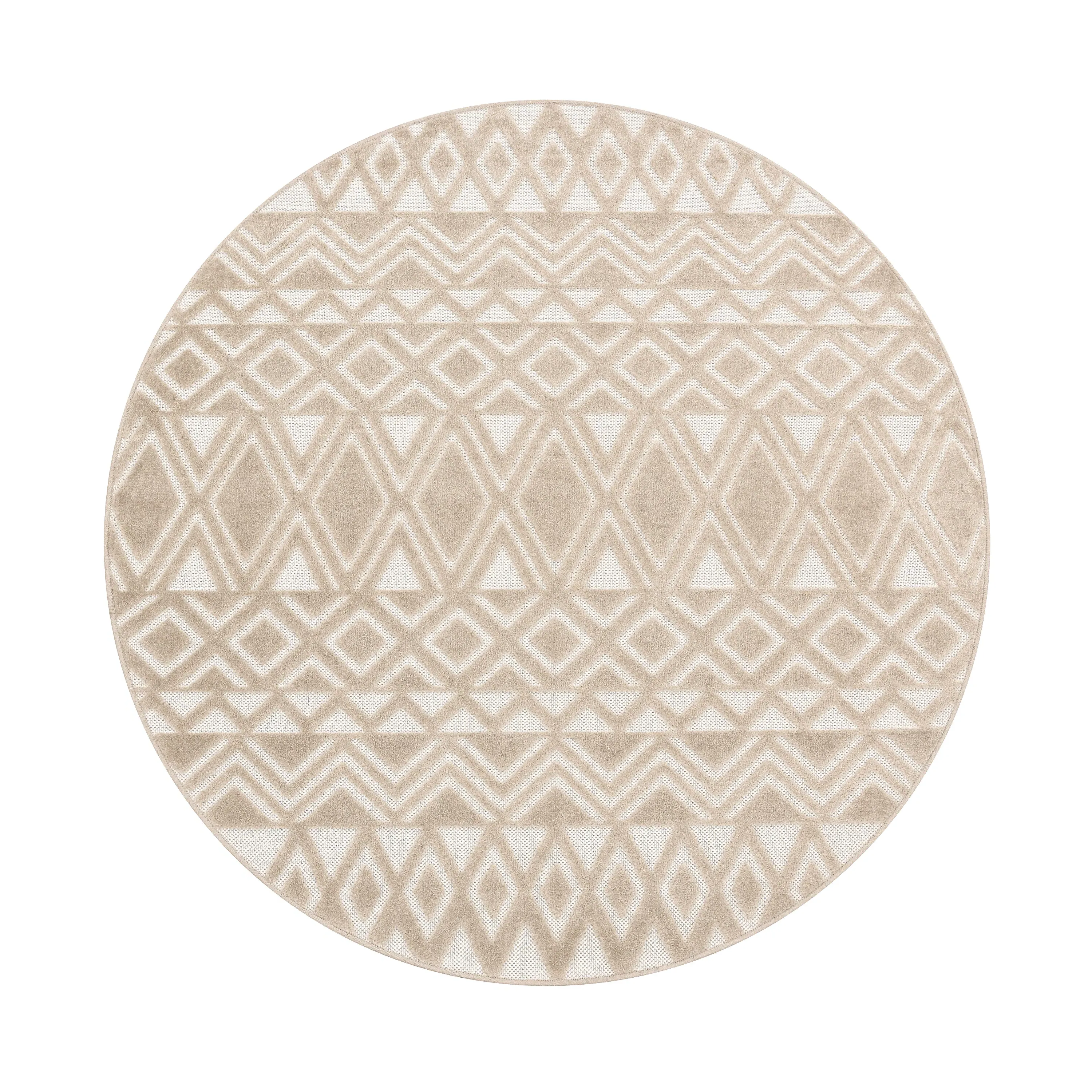 Stylo Indoor Outdoor Rug with Diamond Pattern - Beige