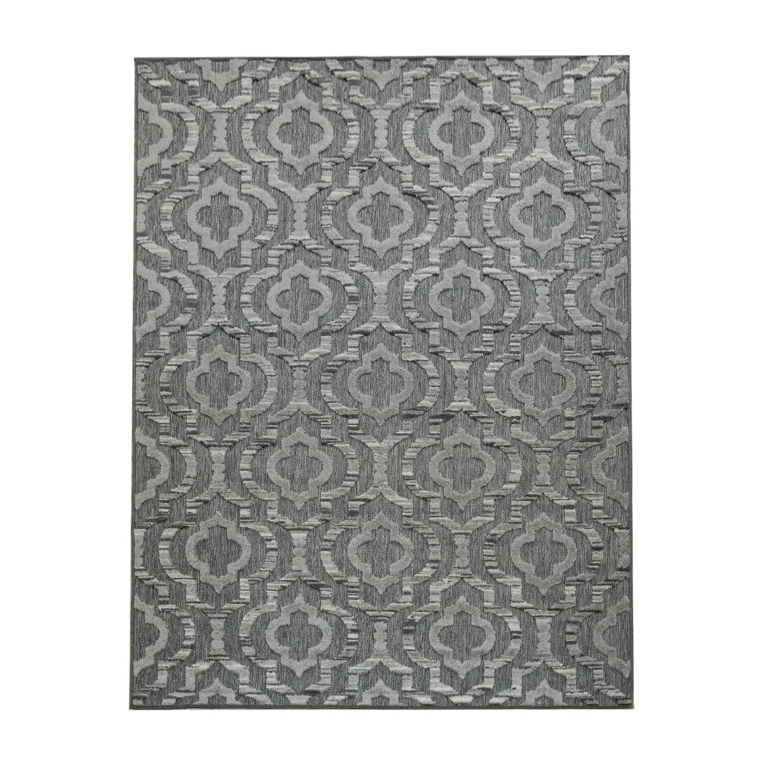 Stylo Indoor Outdoor Rug with Geometric Pattern - Grey