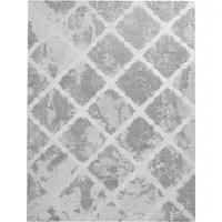 Stylo Outdoor Rug with Diamond Pattern - Light Grey