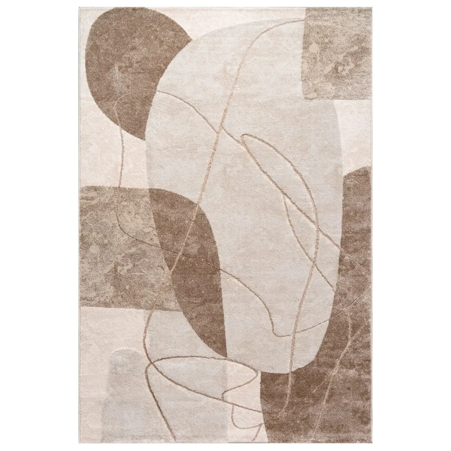 Tiana Abstract Geometric Rug - Beige image