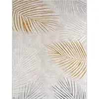 Tiana Leaf Pattern Rug - Yellow