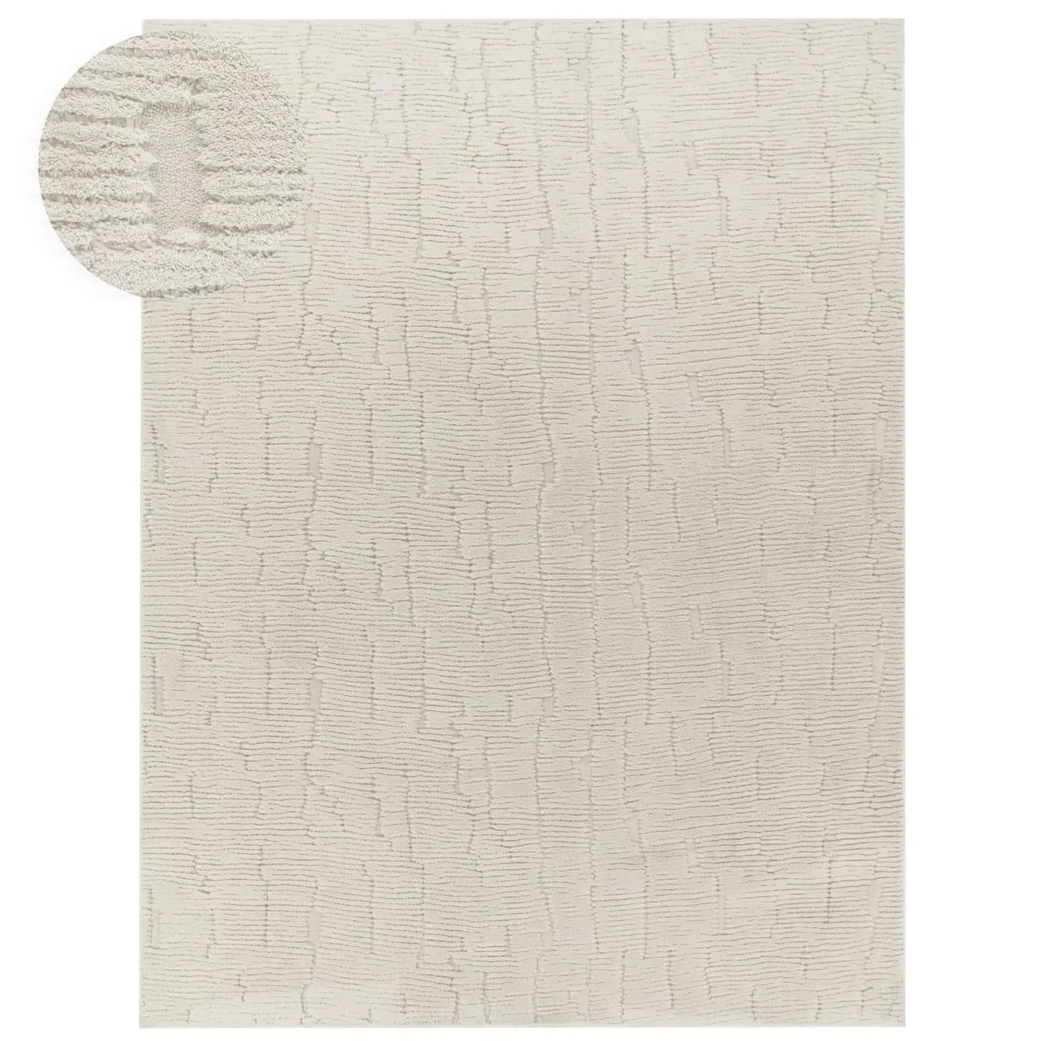 Tokko High-Pile Rug Geometric Pattern - Cream, Polyester product