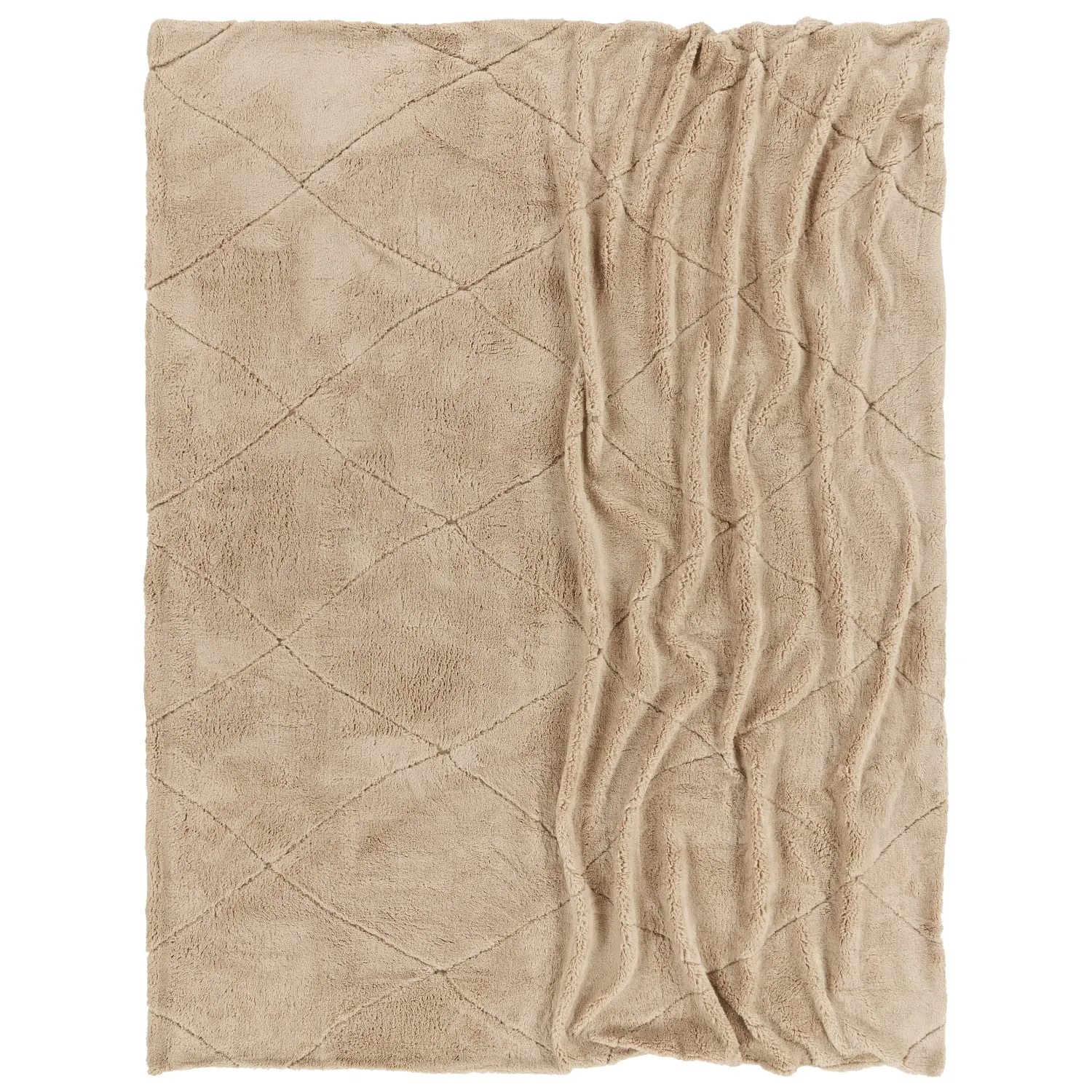 Utah Throw Blanket - Beige, Polyester