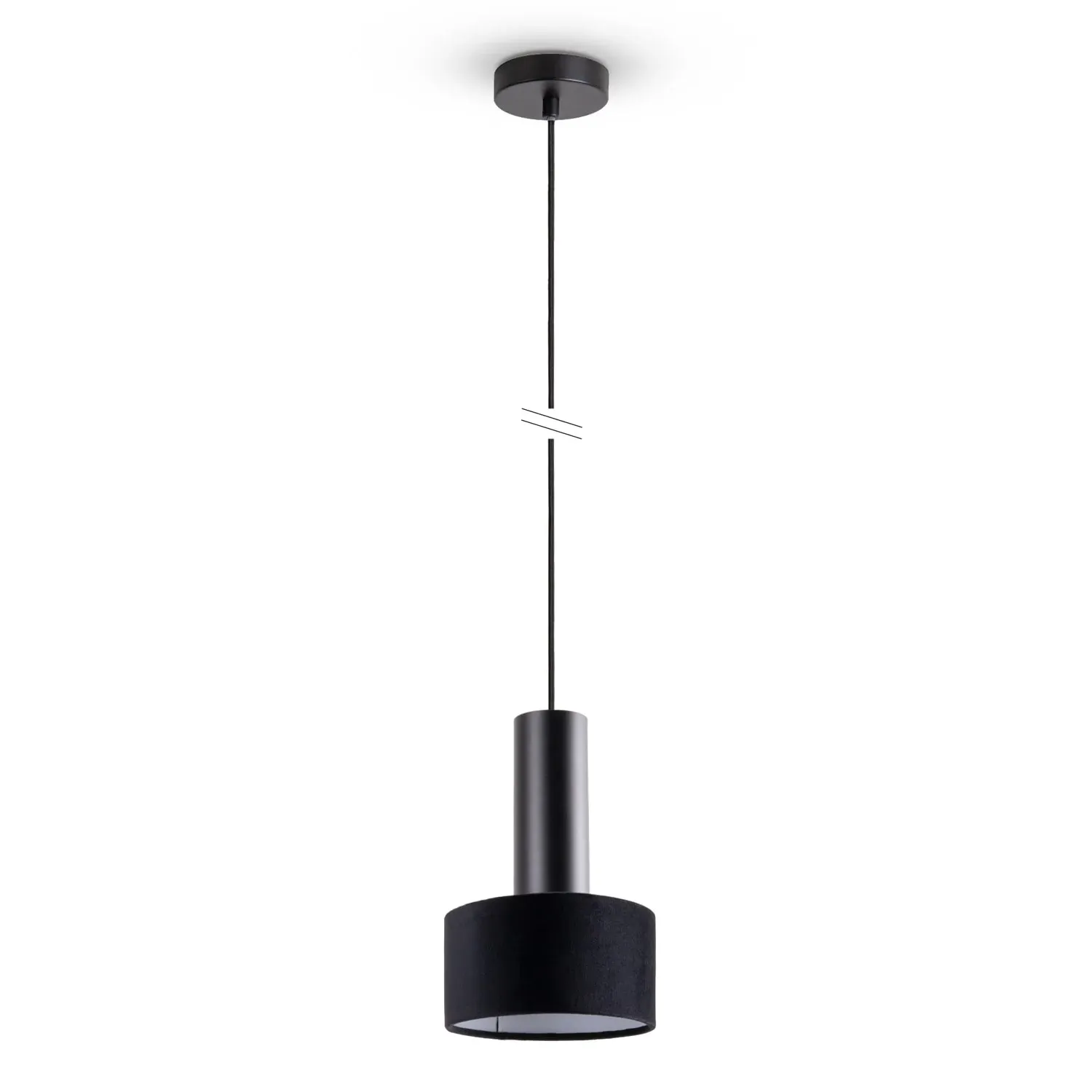 Venta Pendant Light with Adjustable Length - Black, Fabric
