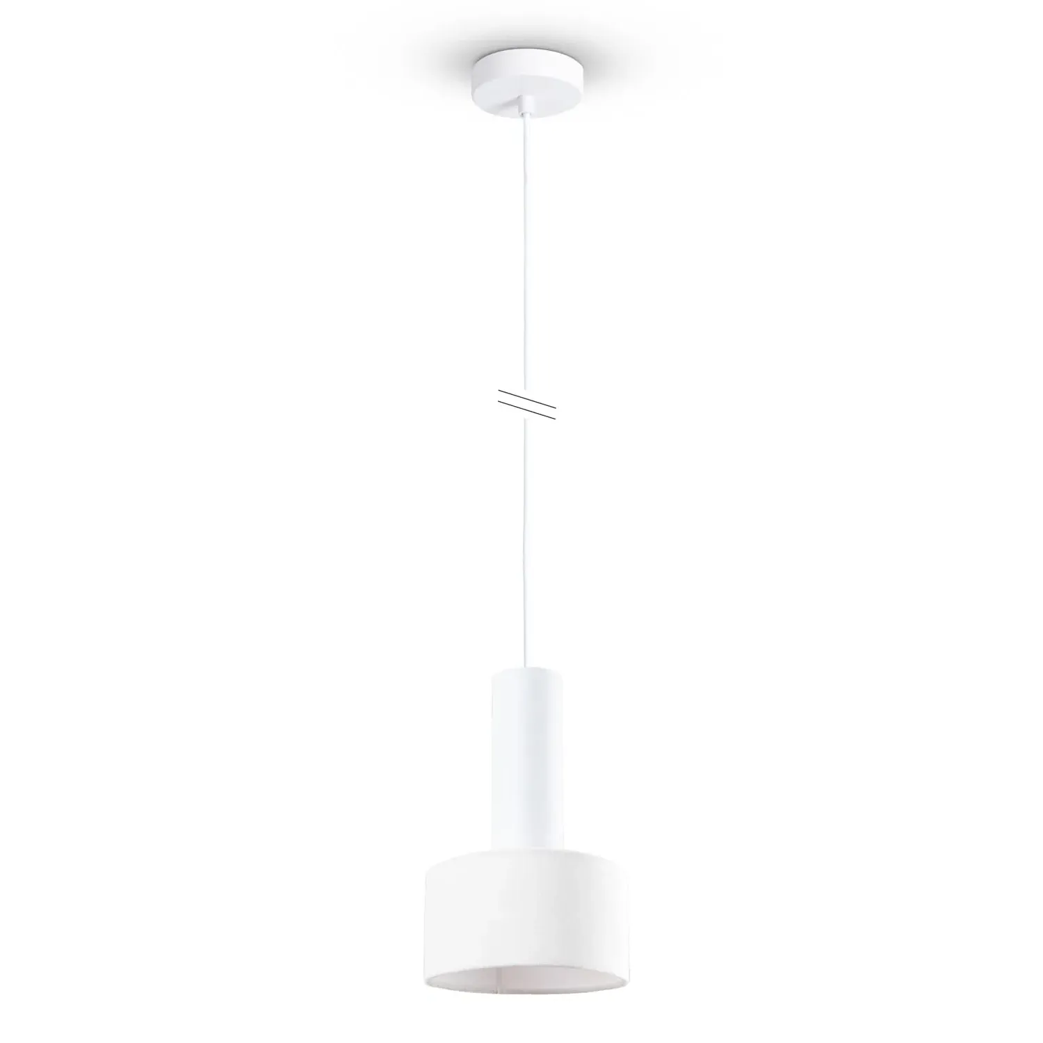 Venta Pendant Light with Adjustable Length - White, Fabric