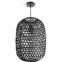 Vina Pendant Light - Black, Bamboo