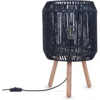 Volta Table Lamp - Black, Wood