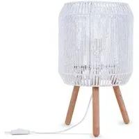 Volta Table Lamp - White, Wood