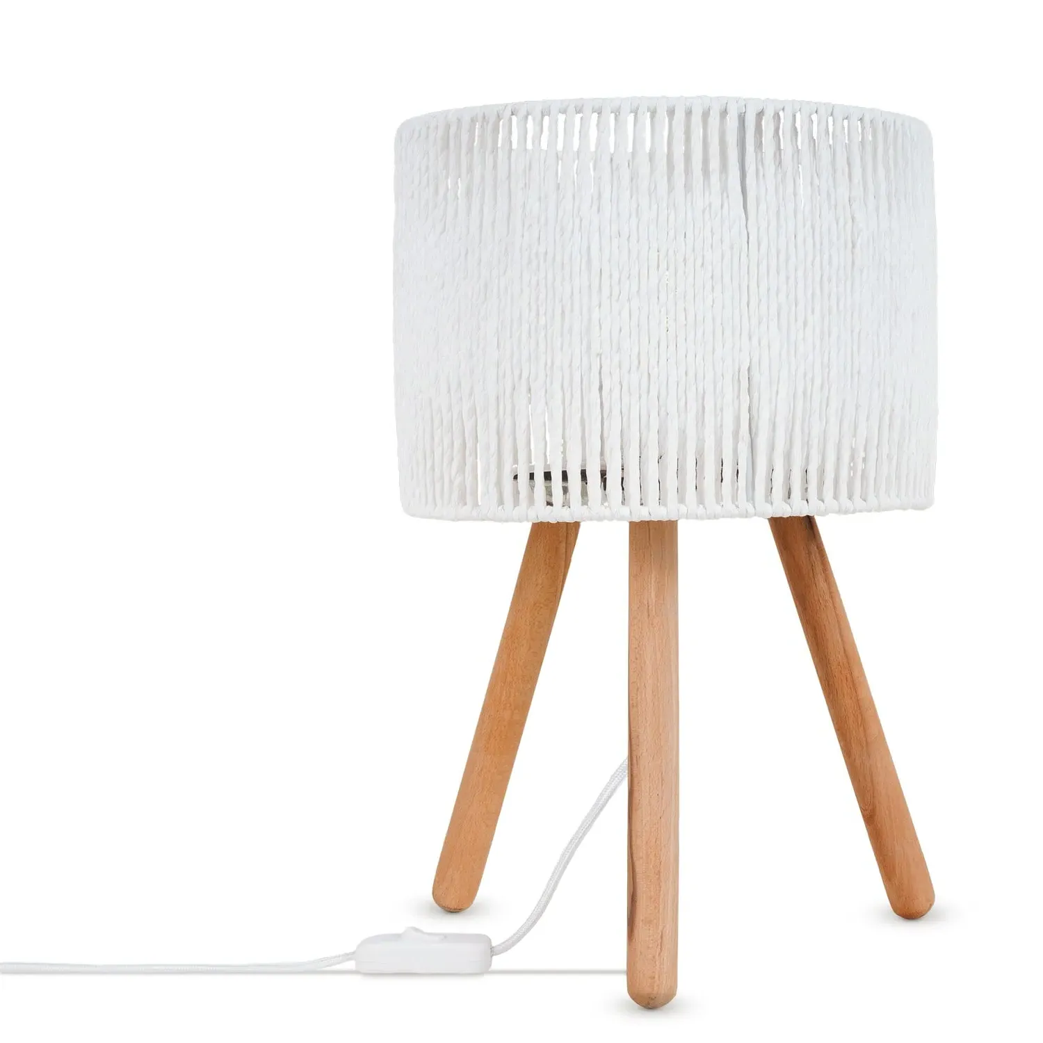 Volta Table Lamp - White, Wood