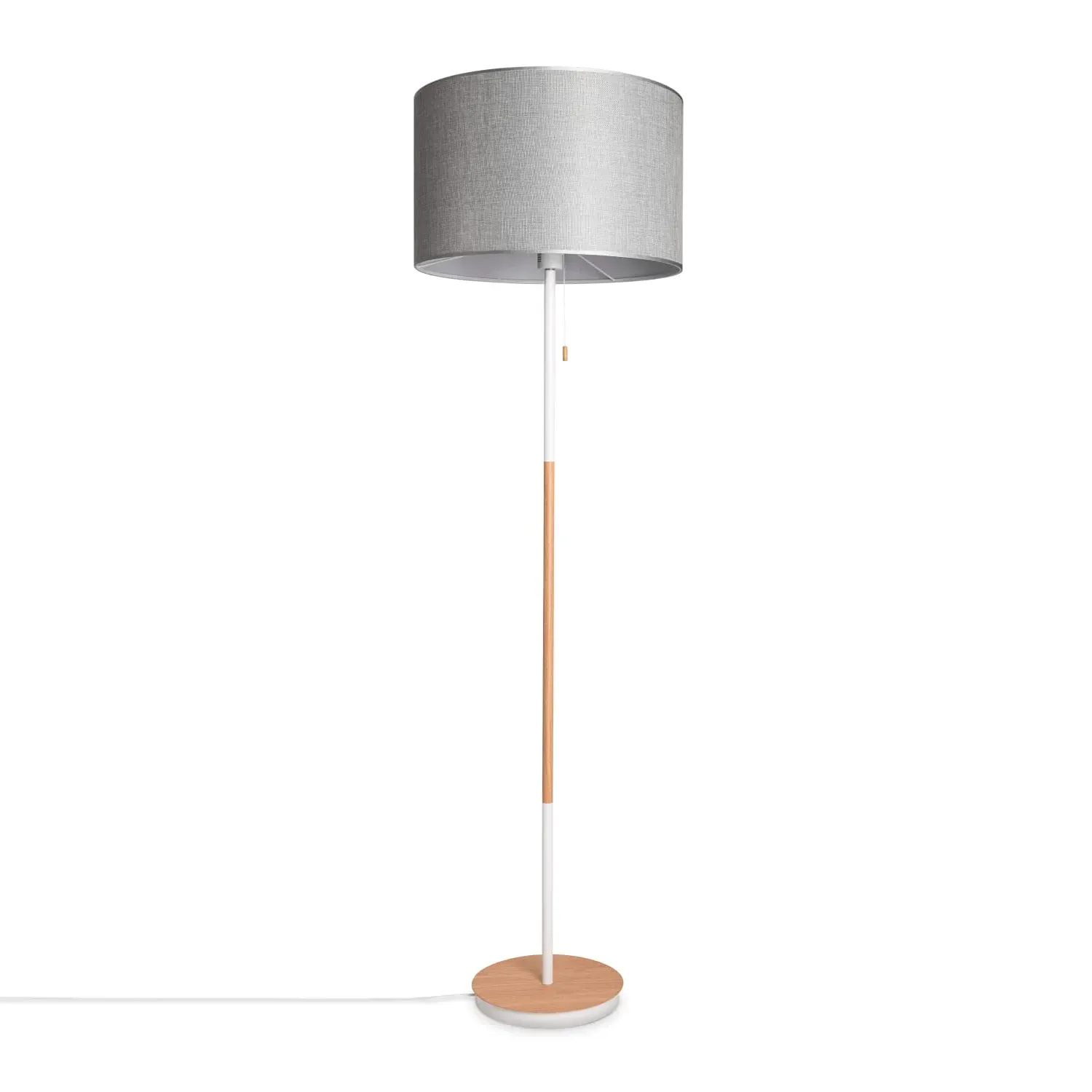Zeko Floor Lamp - Light Grey, Fabric