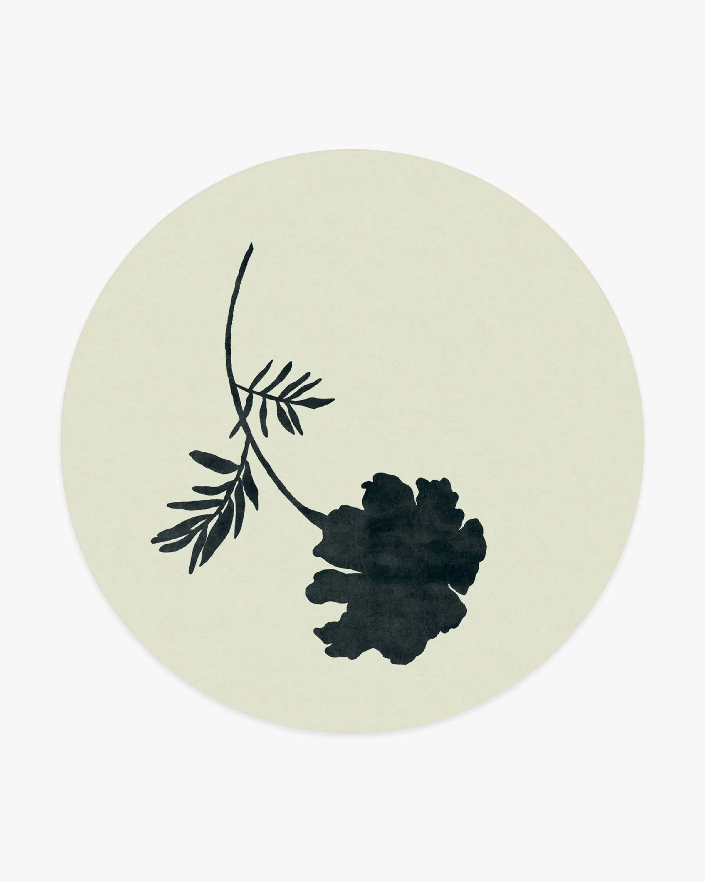 245cm Round Area Rug - Ivory & Charcoal