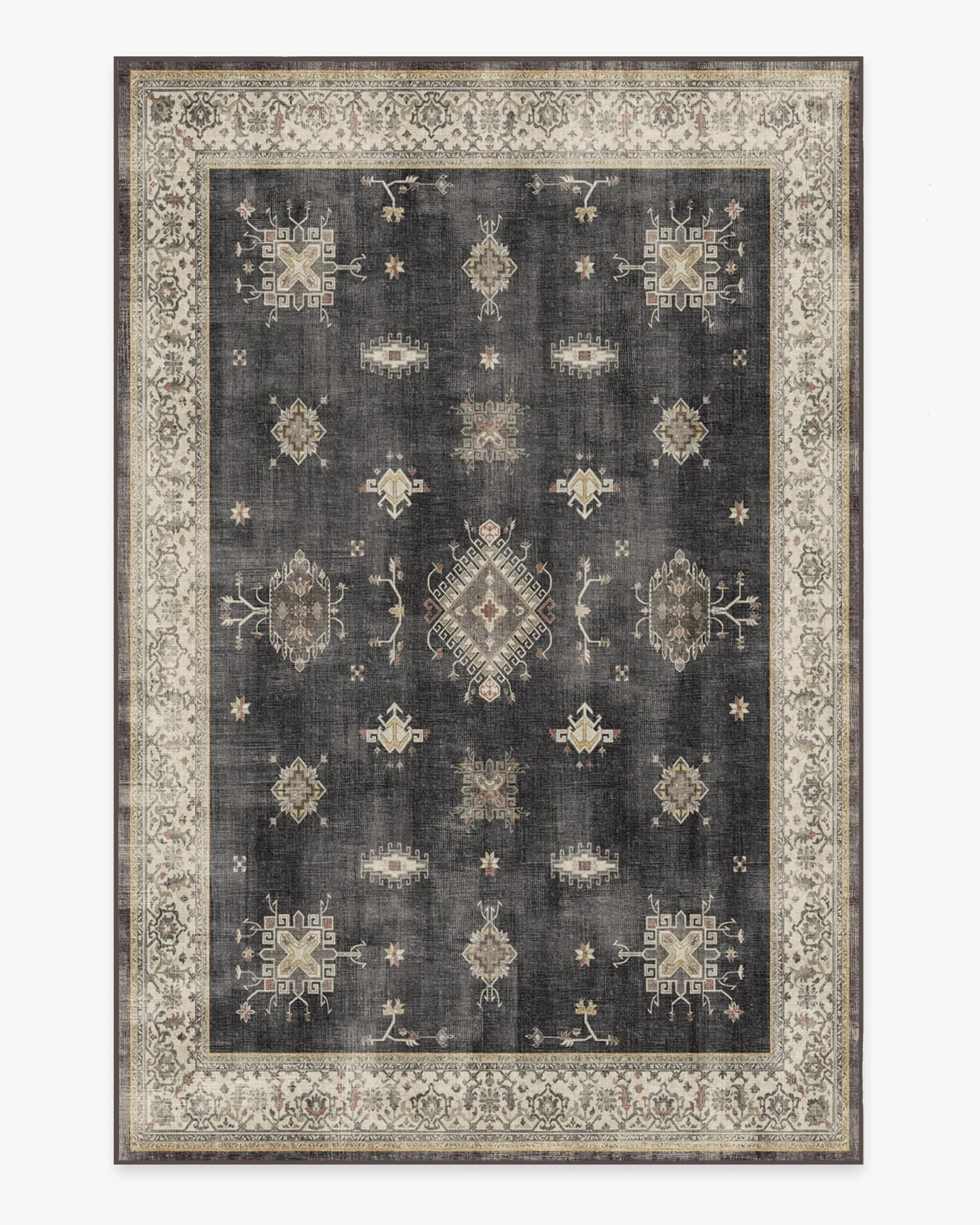 Area Rug Machine Washable - Black