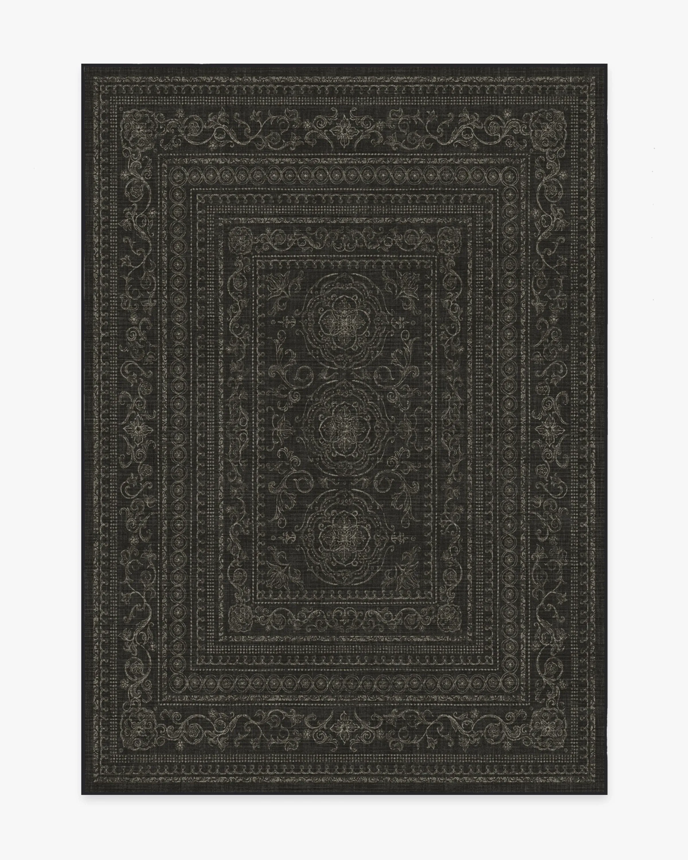 Area Rug Machine Washable - Black, Chenille