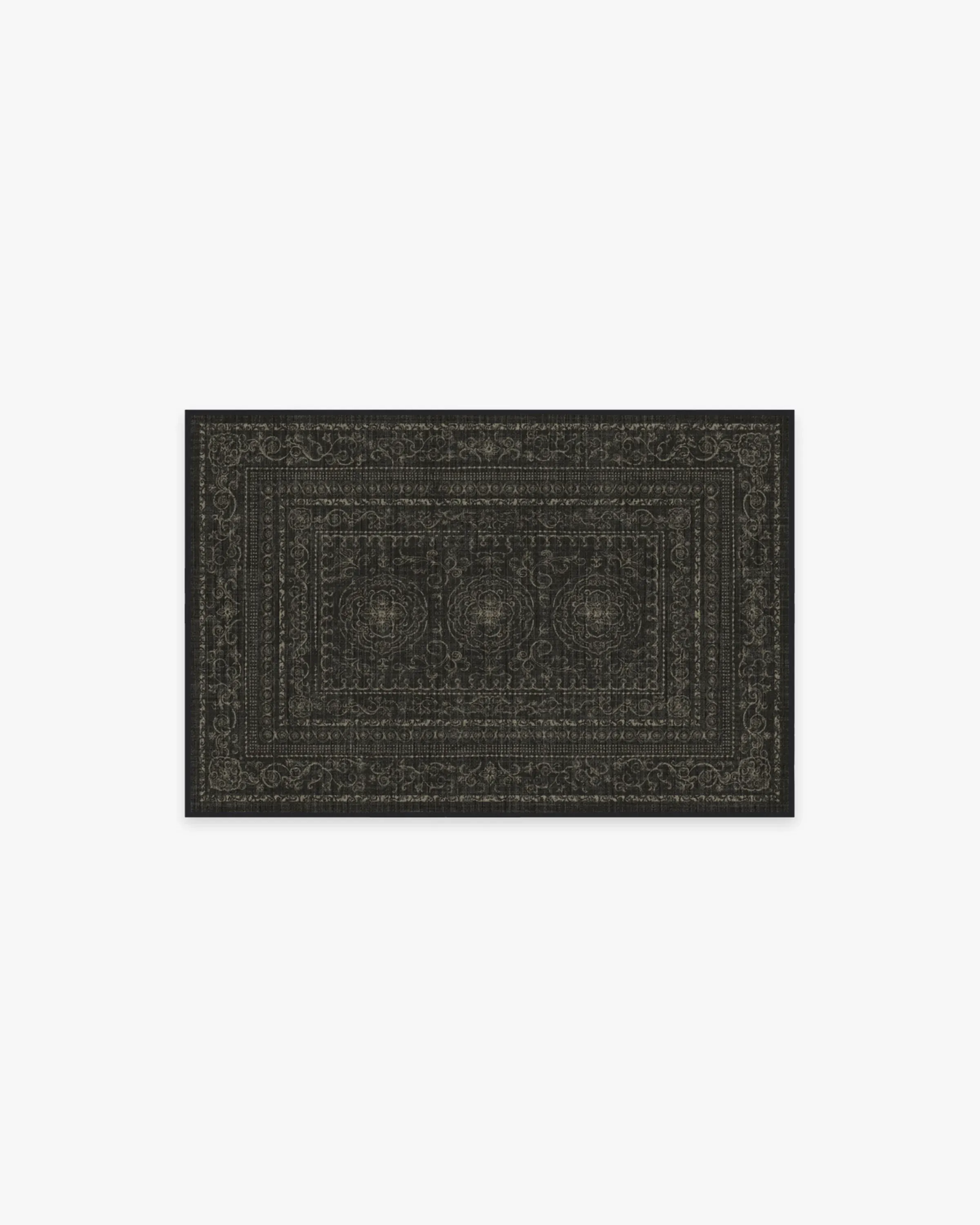 Area Rug Machine Washable - Black, Chenille image