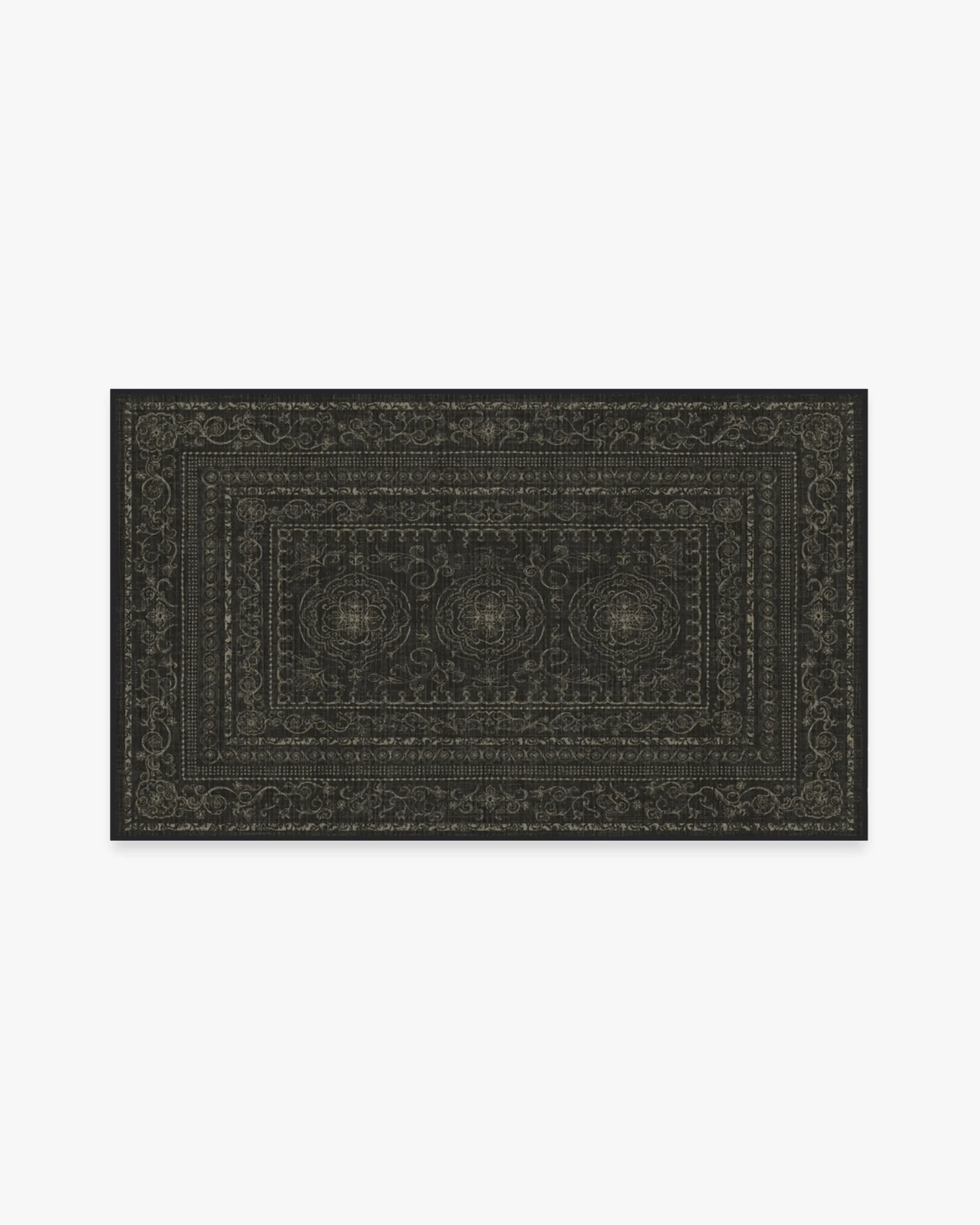 Area Rug Machine Washable - Black, Chenille