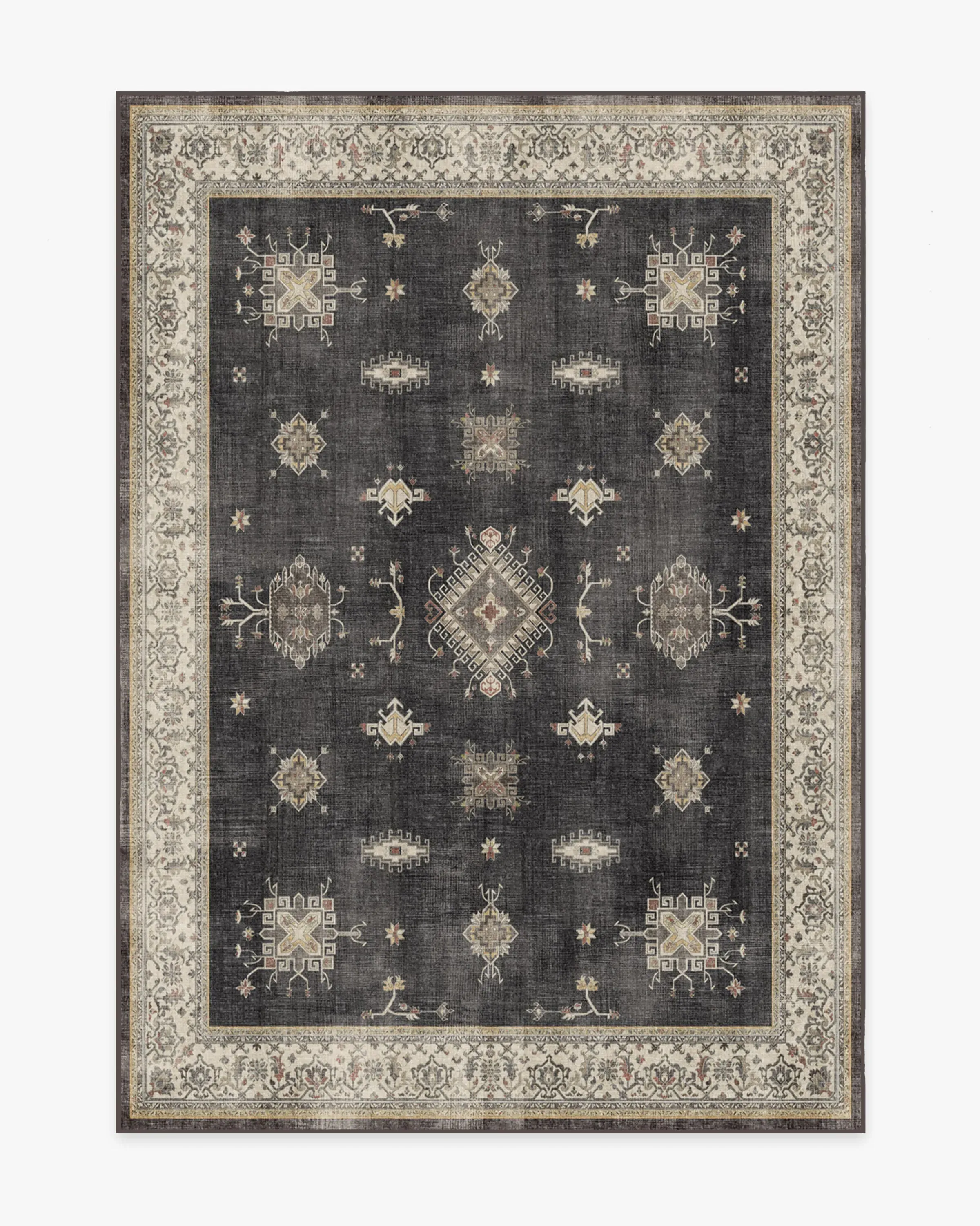 Area Rug Machine Washable - Black