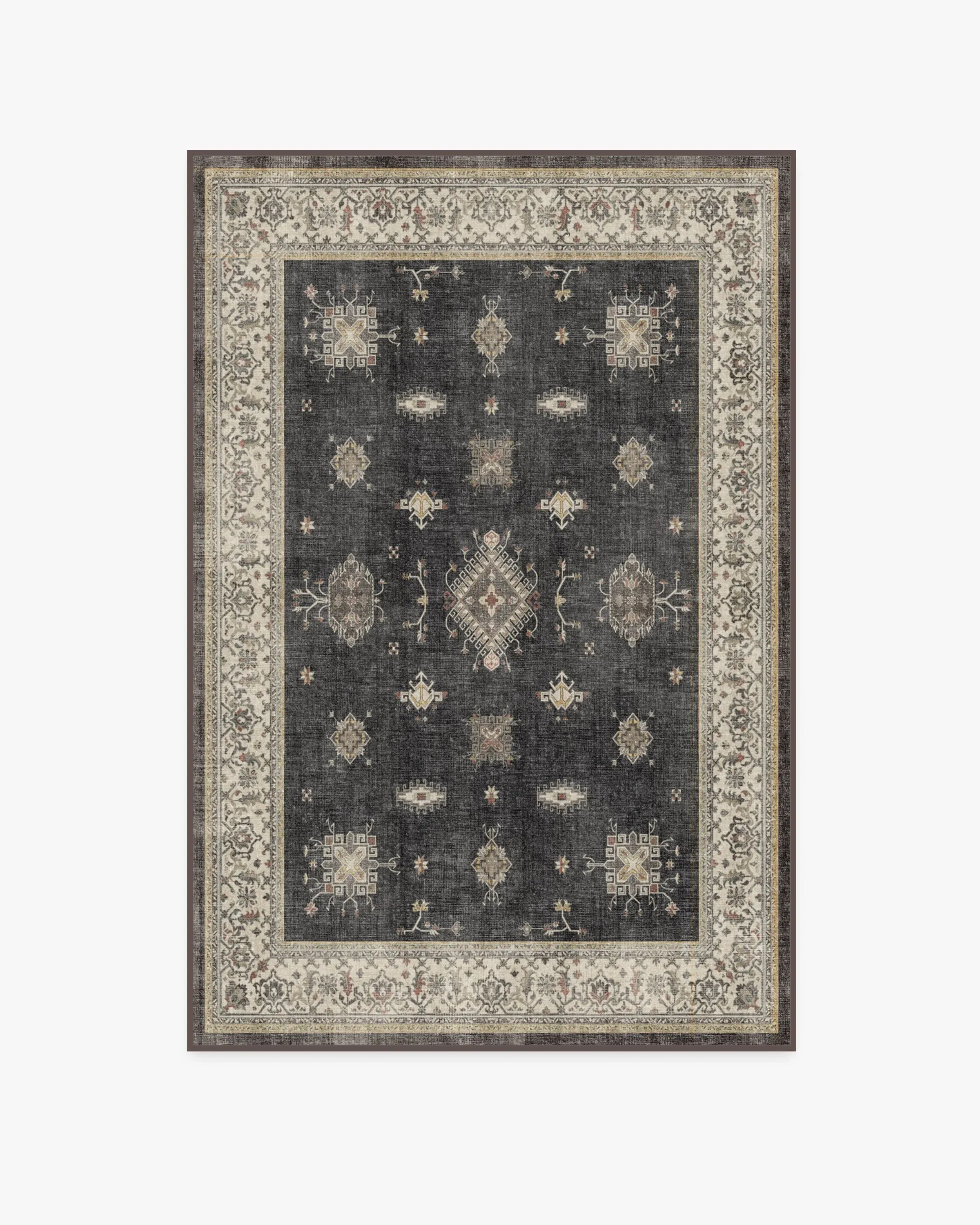 Area Rug Machine Washable - Black