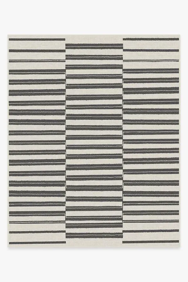 Area Rug Machine Washable - Black, Stripe