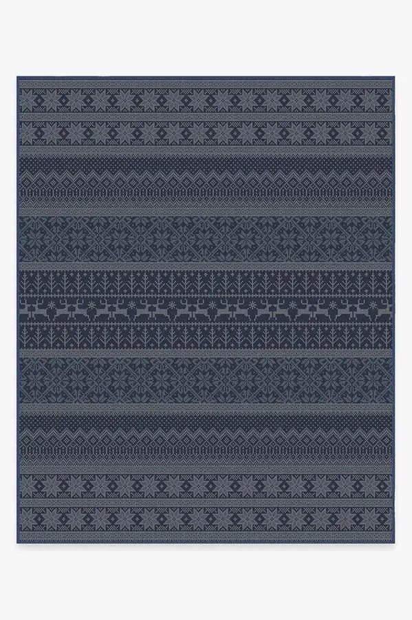 Area Rug Machine Washable - Blue, Chenille