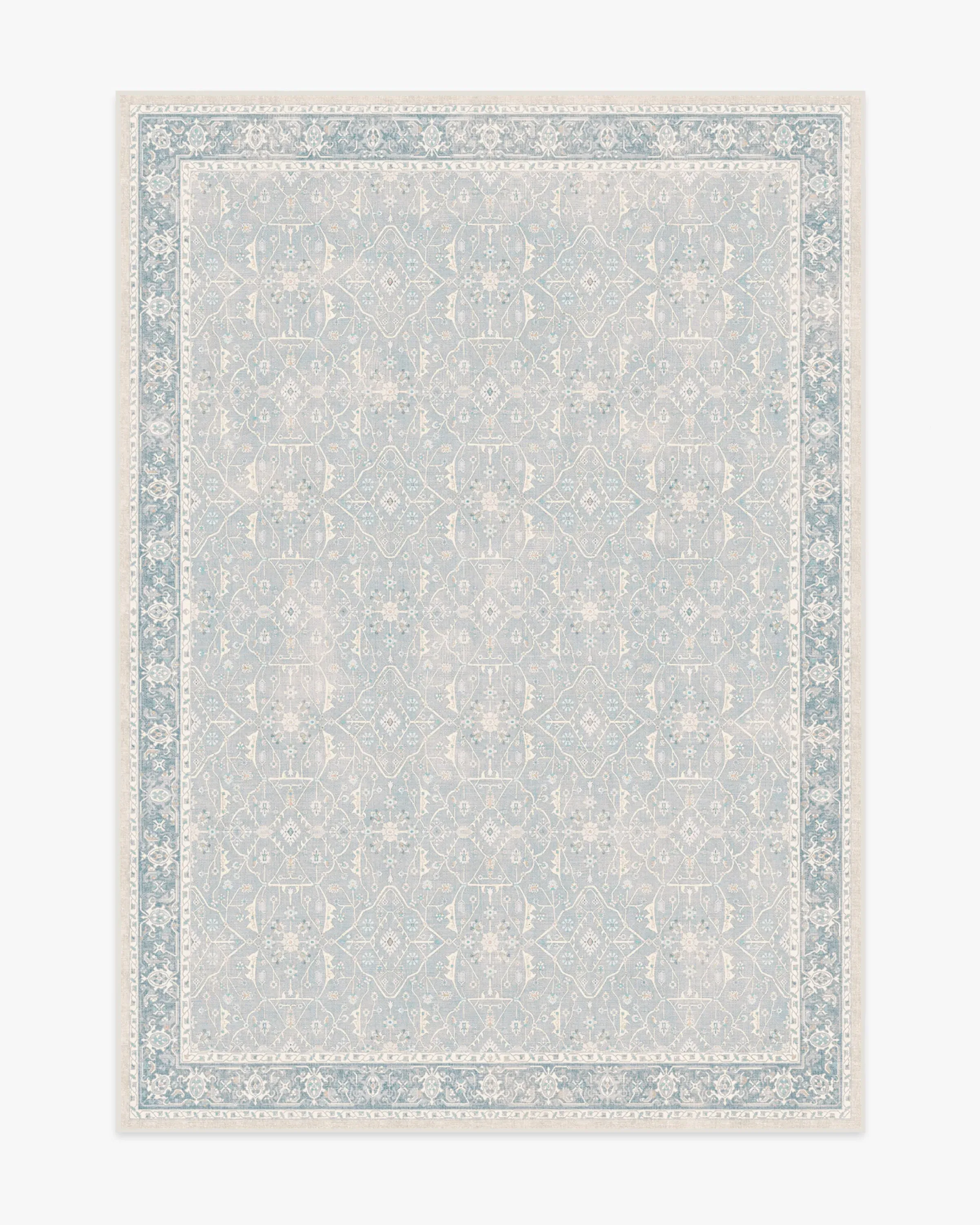Area Rug Machine Washable - Blue, Chenille
