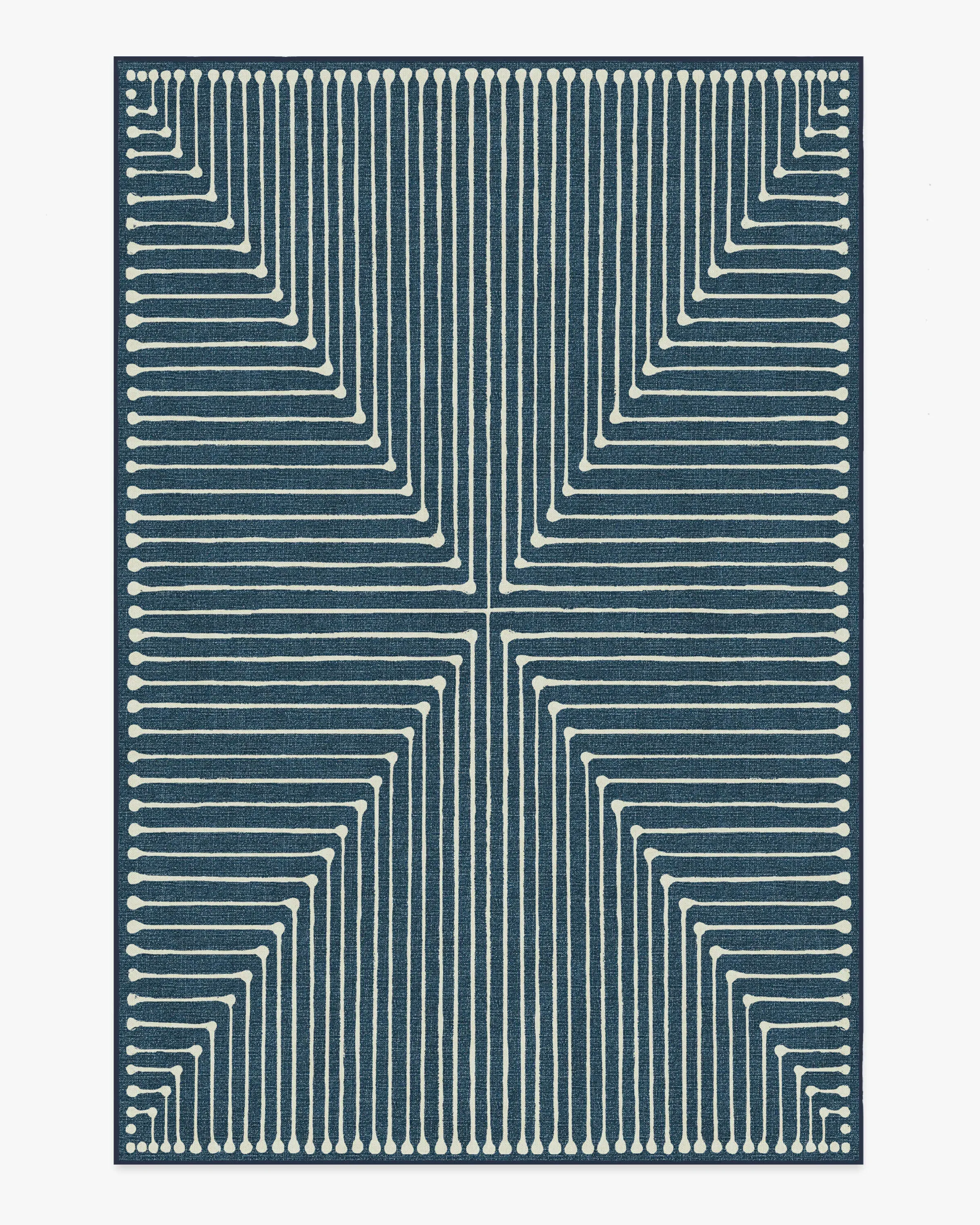 Area Rug Machine Washable - Blue, Chenille
