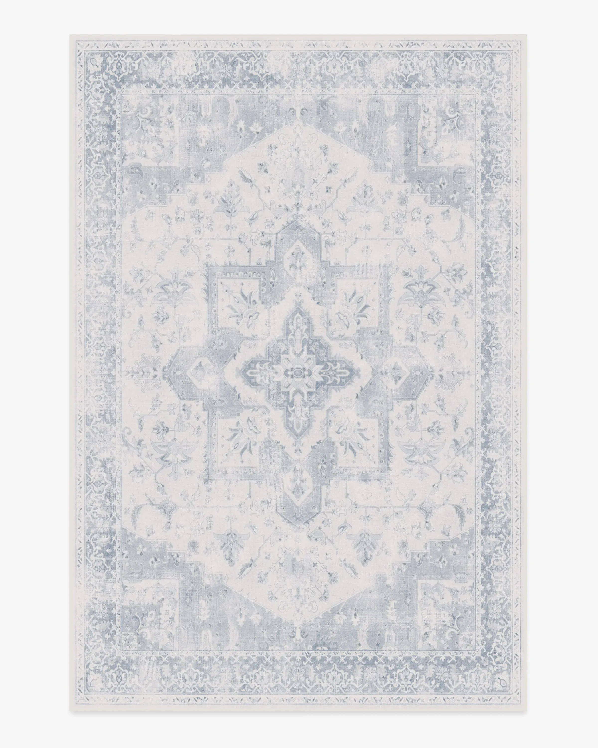 Area Rug Machine Washable - Blue, Chenille