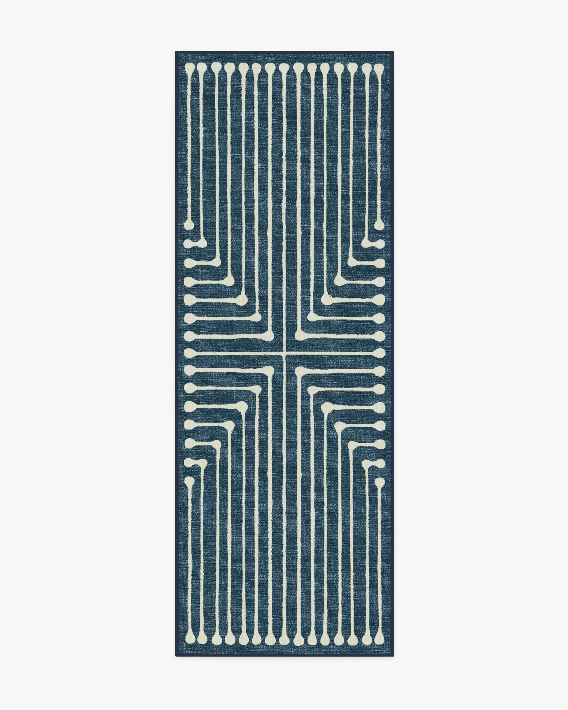 Area Rug Machine Washable - Blue, Chenille