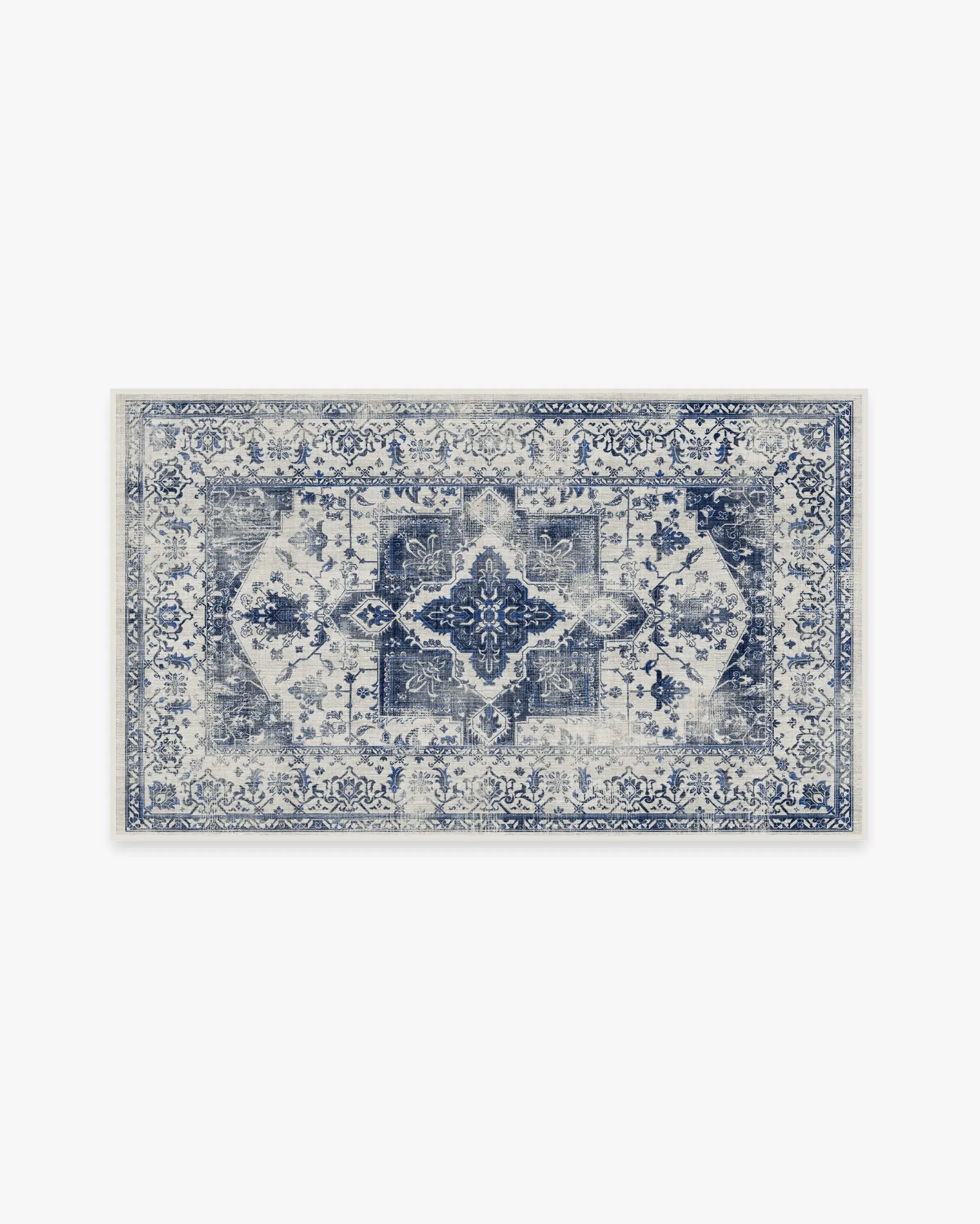Area Rug Machine Washable - Blue, Chenille