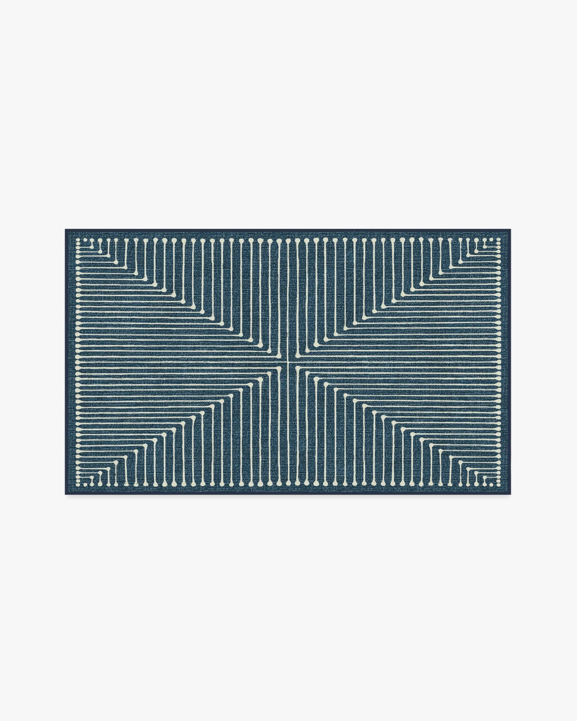 Area Rug Machine Washable - Blue, Chenille