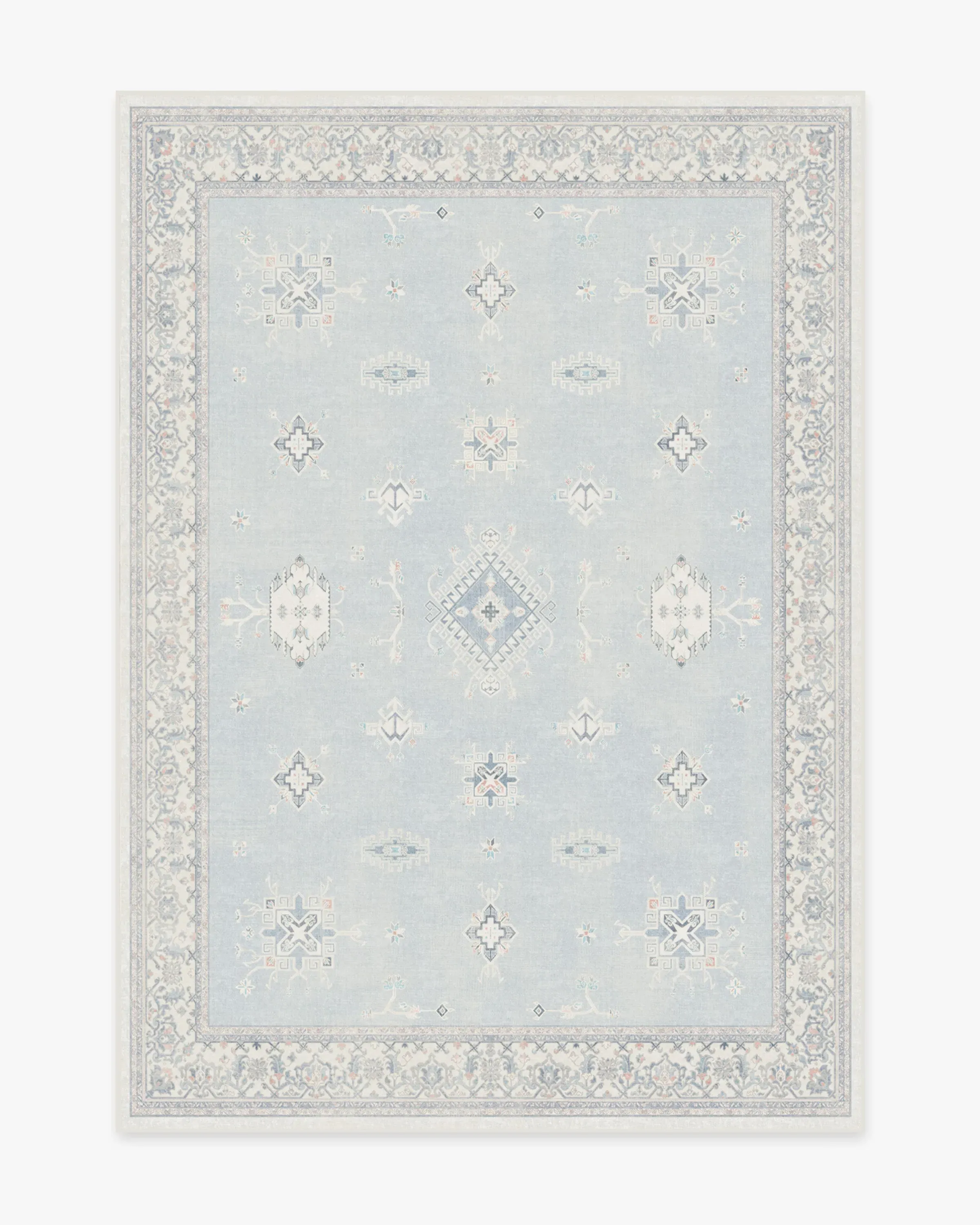 Area Rug Machine Washable - Blue, Chenille