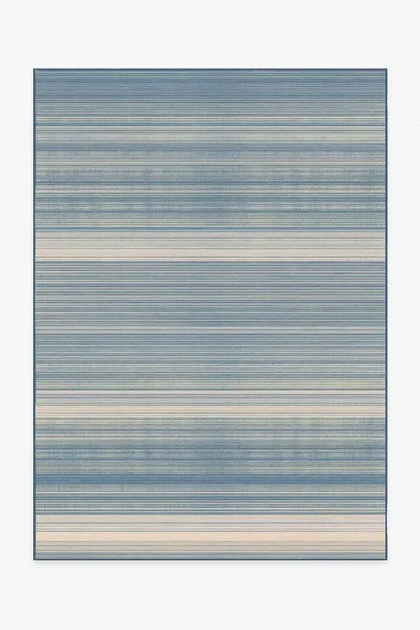Area Rug Machine Washable - Blue, Flatwoven