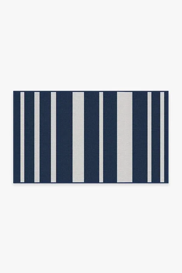 Area Rug Machine Washable - Blue Stripe image