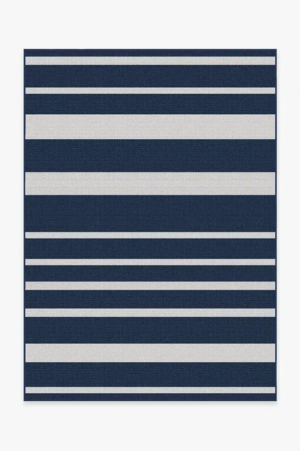 Area Rug Machine Washable - Blue Stripe