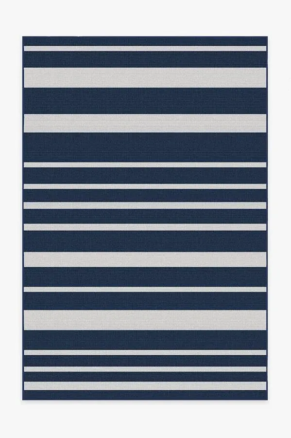 Area Rug Machine Washable - Blue Stripe