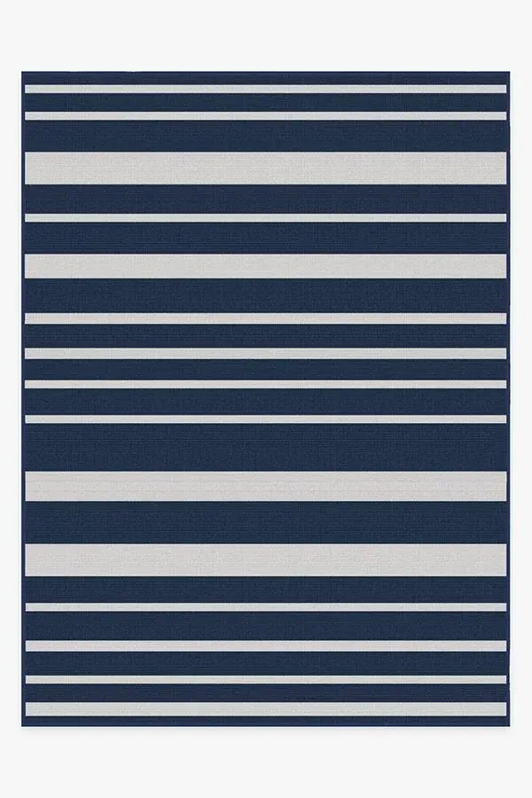 Area Rug Machine Washable - Blue Stripe