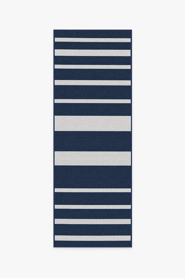 Area Rug Machine Washable - Blue Stripe