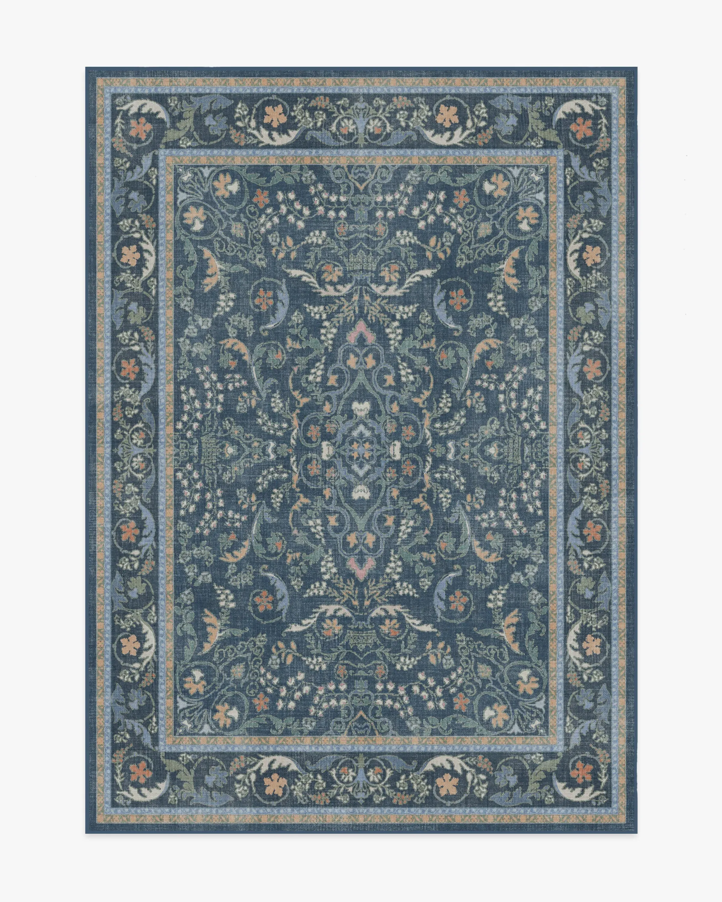 Area Rug Machine Washable - Blue