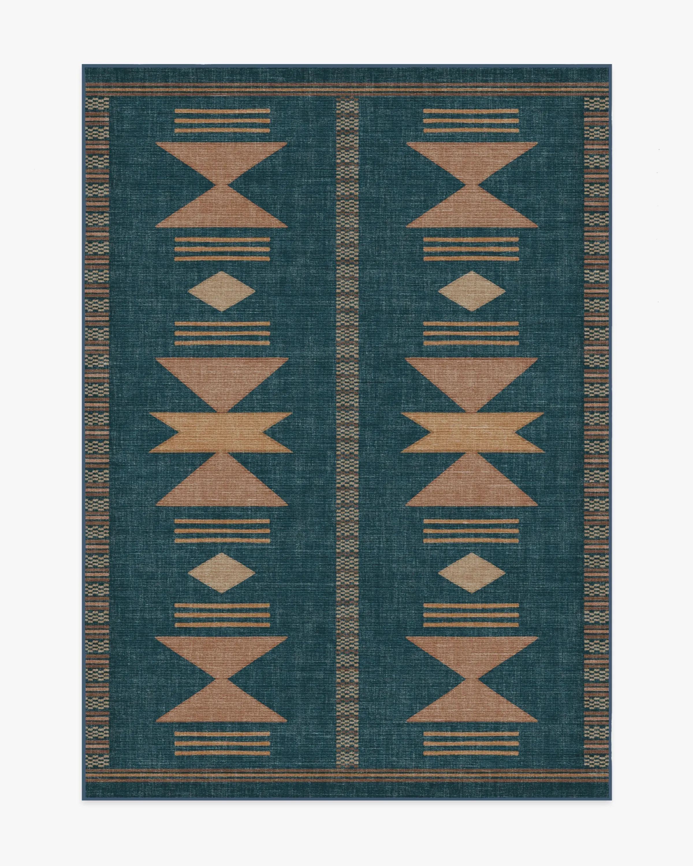 Area Rug Machine Washable - Blue