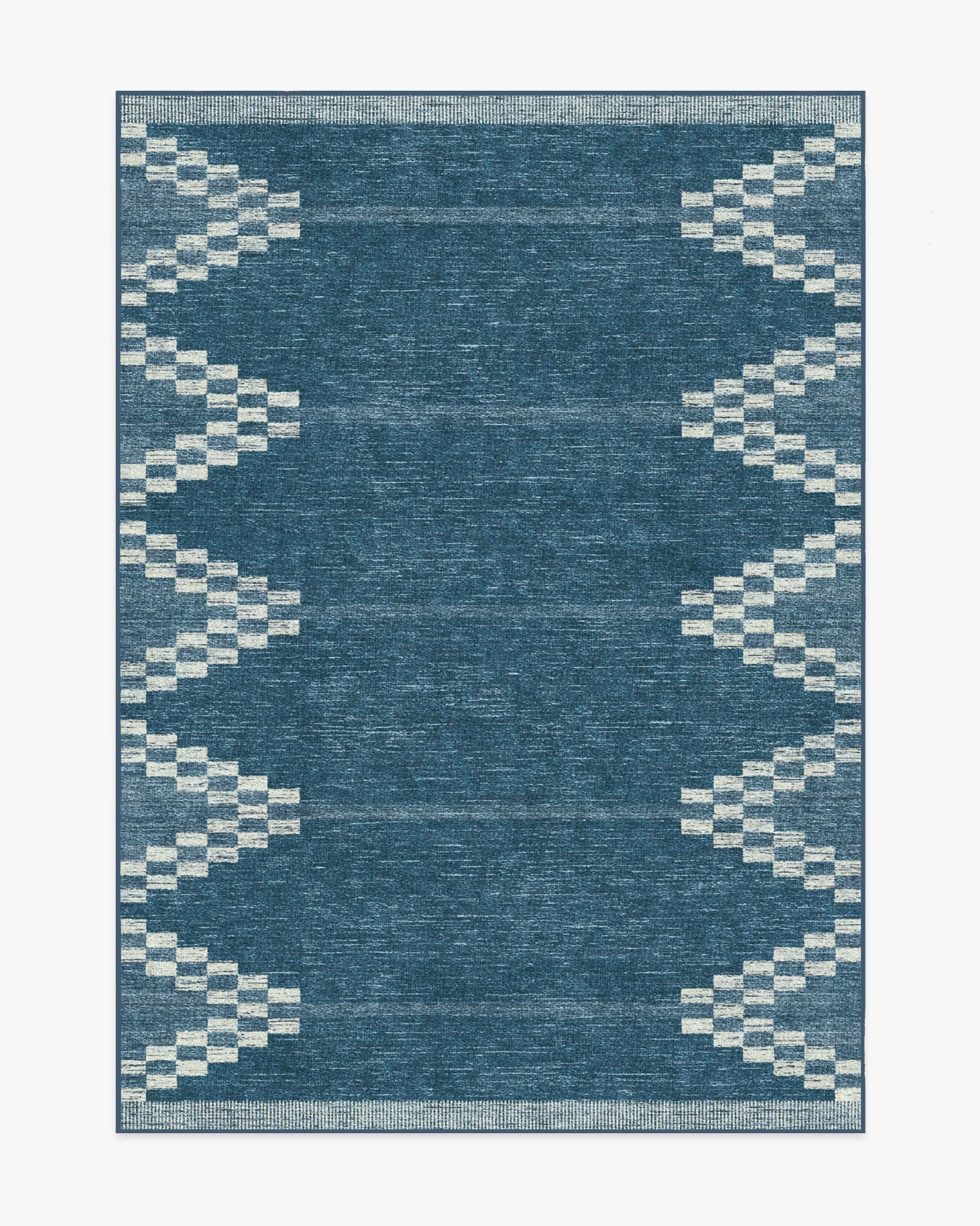 Area Rug Machine Washable - Blue
