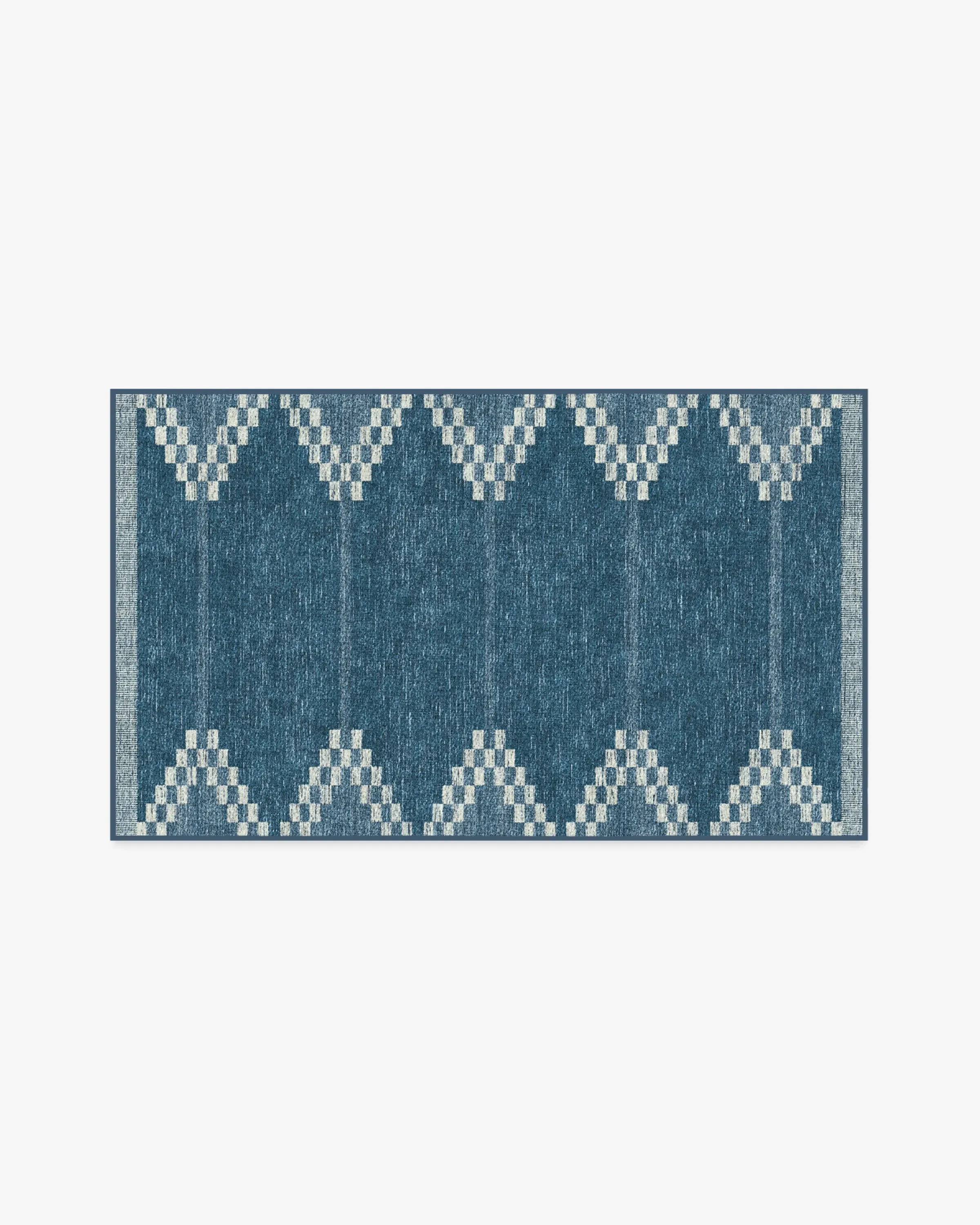 Area Rug Machine Washable - Blue