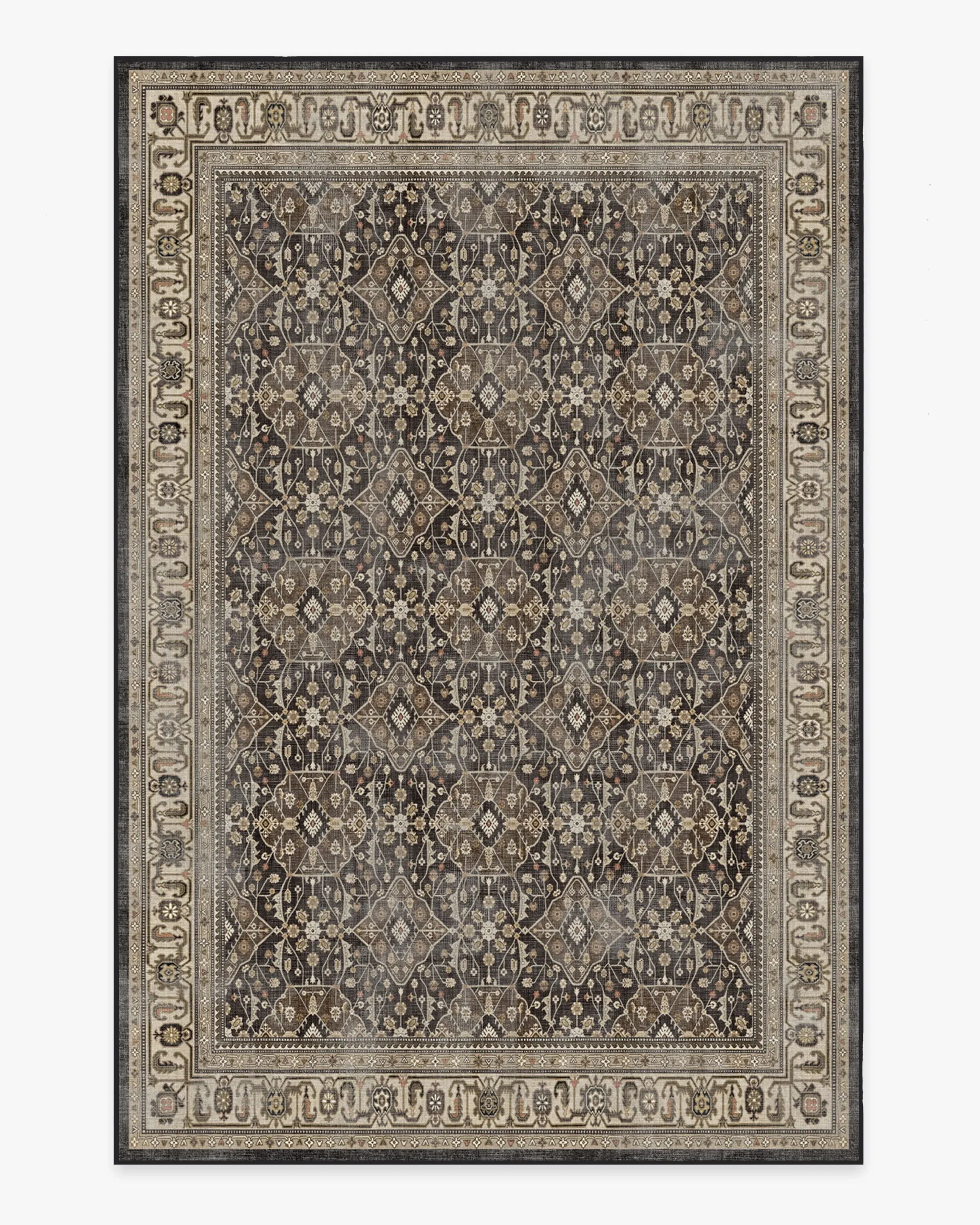 Area Rug Machine Washable - Brown