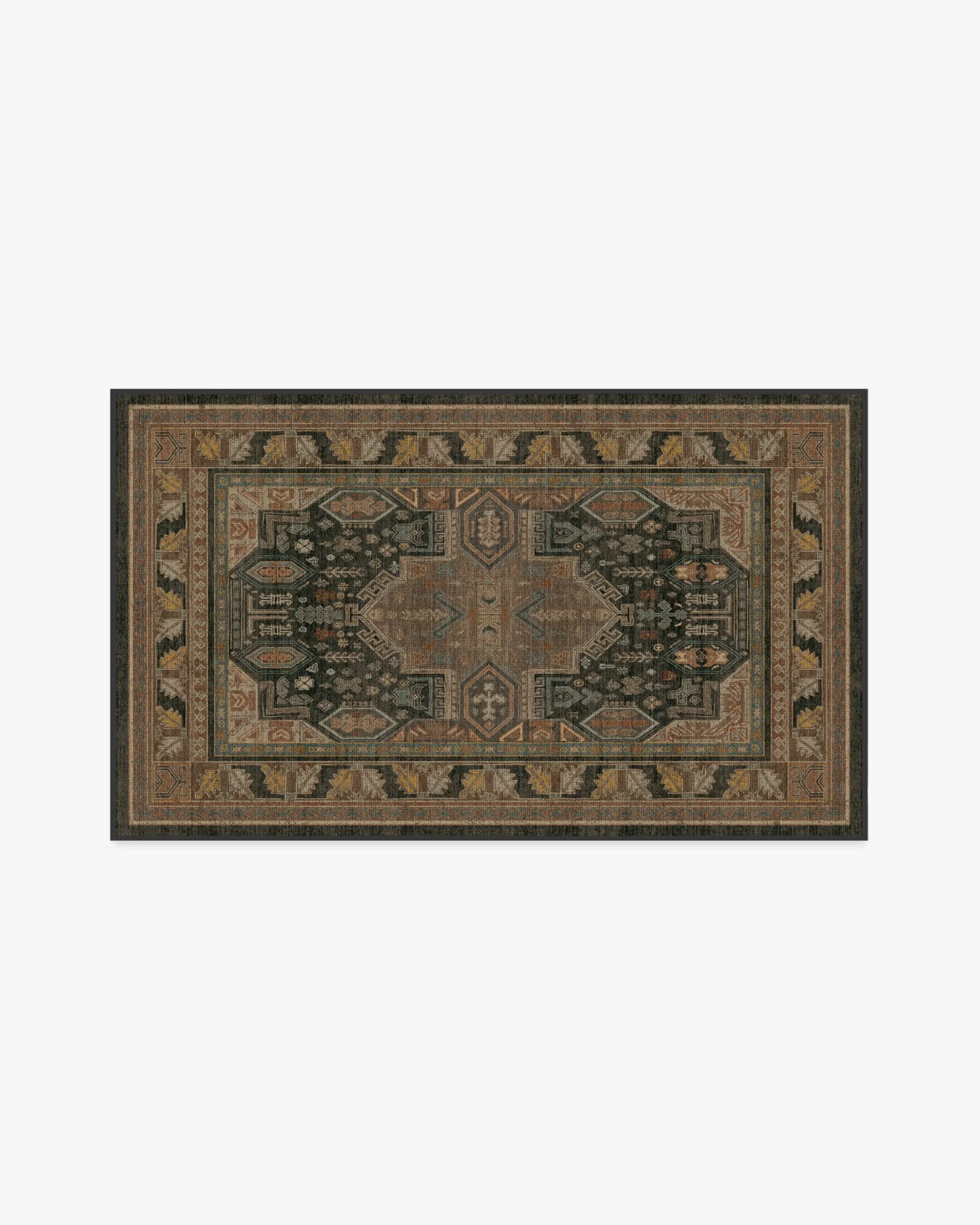 Area Rug Machine Washable - Brown
