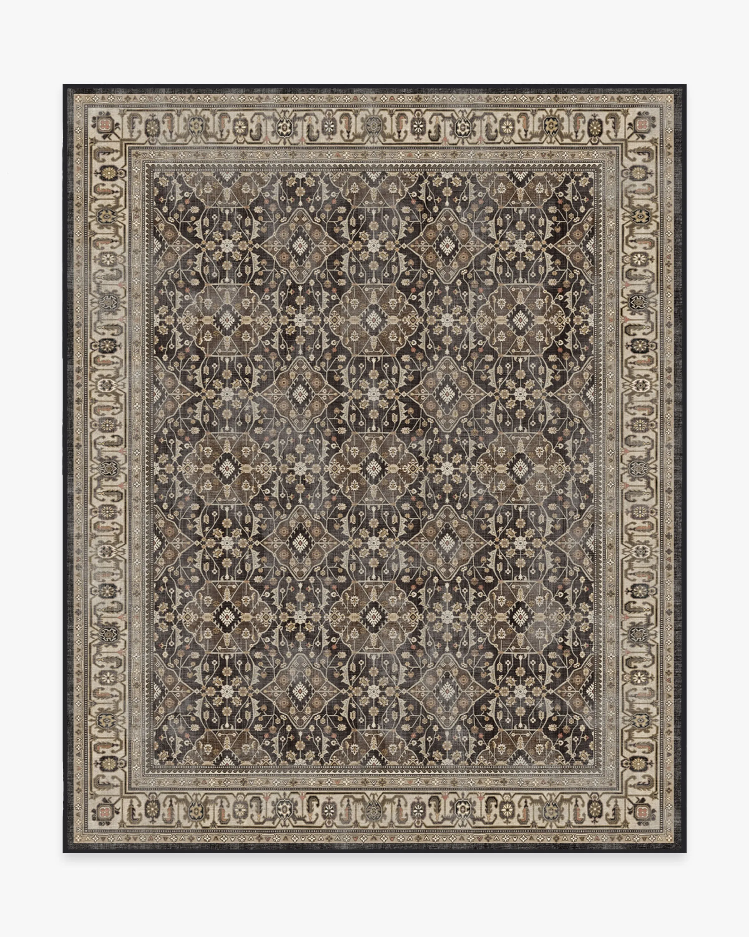 Area Rug Machine Washable - Brown