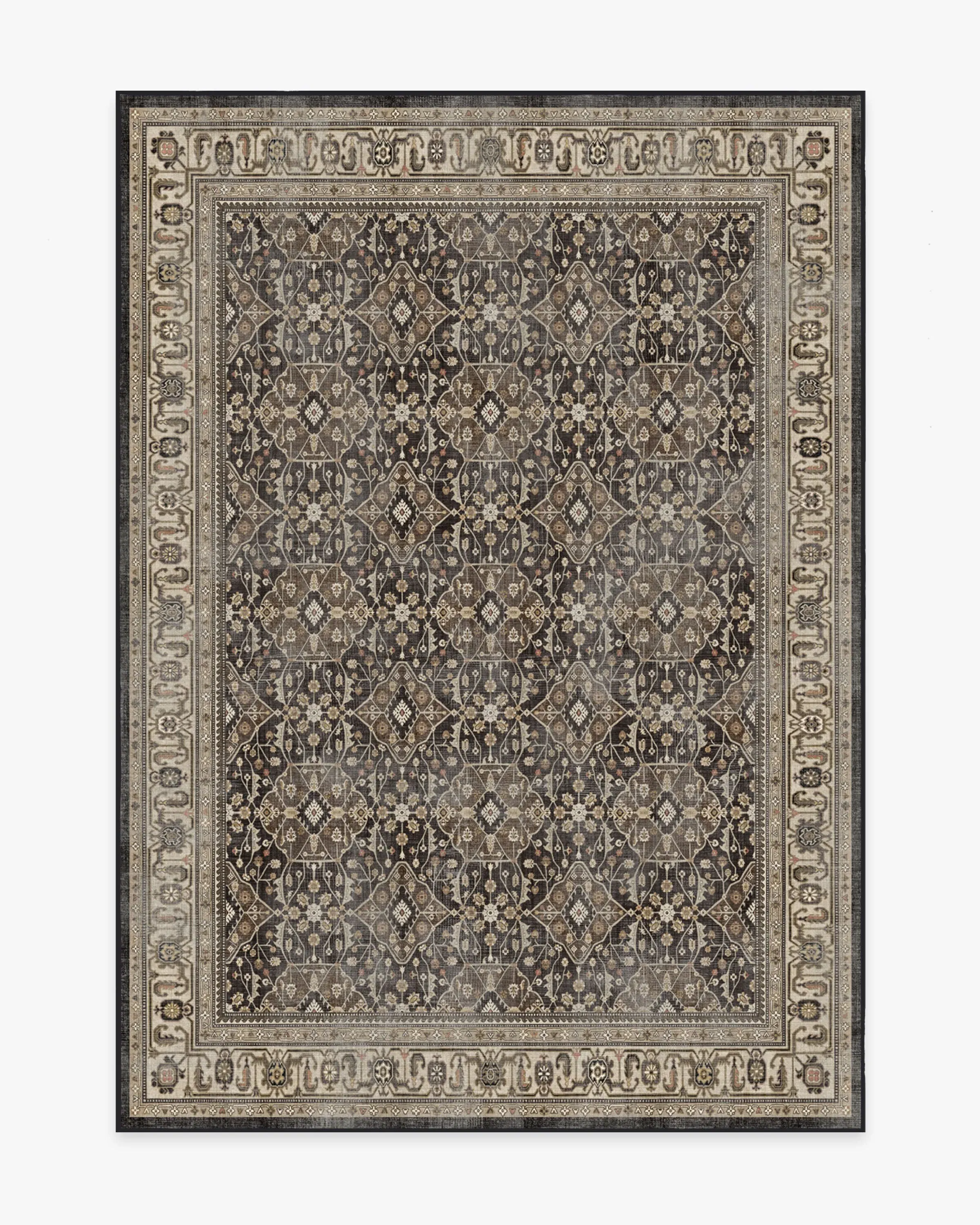Area Rug Machine Washable - Brown