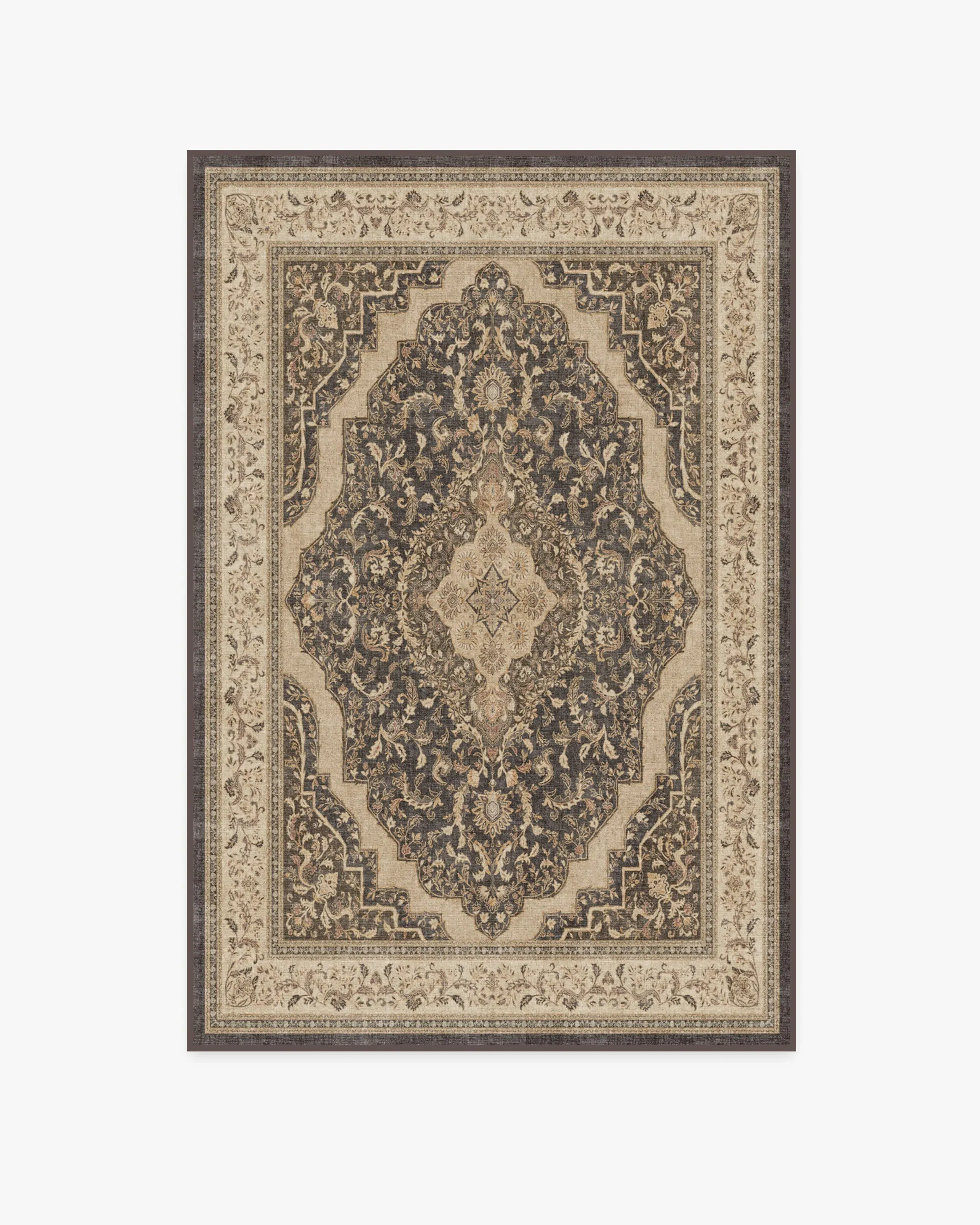Area Rug Machine Washable - Brown, Chenille