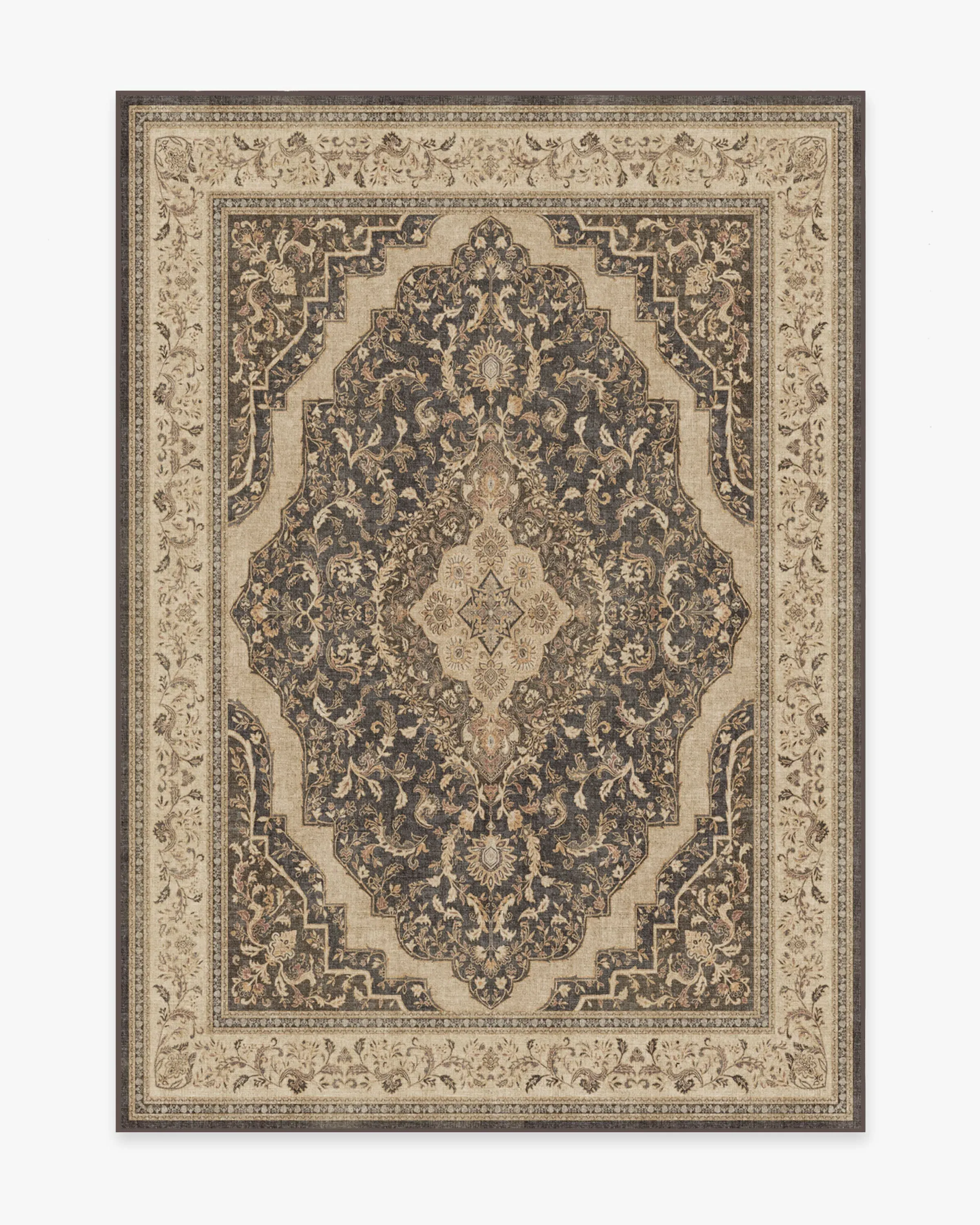 Area Rug Machine Washable - Brown, Chenille