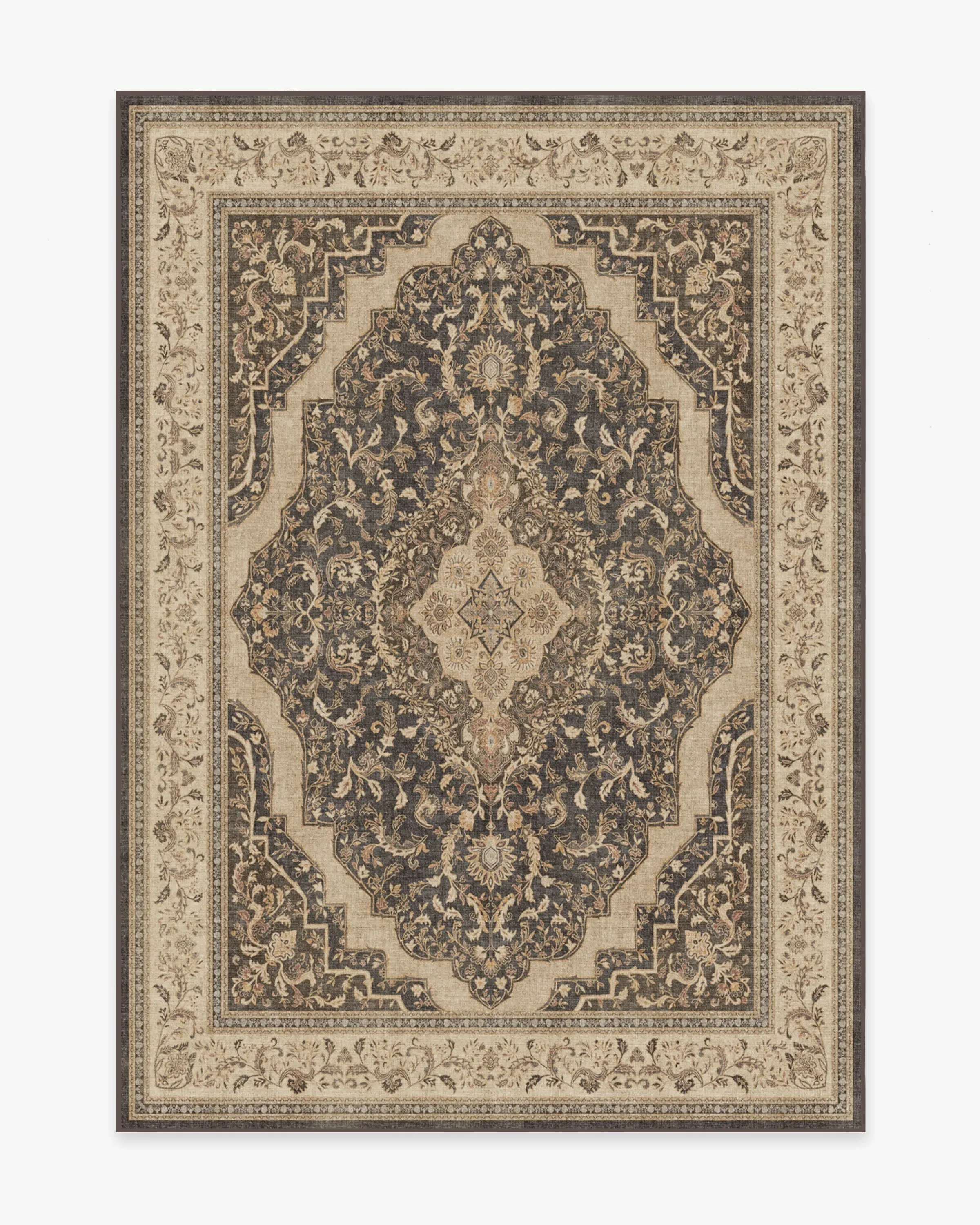 Area Rug Machine Washable - Brown, Chenille
