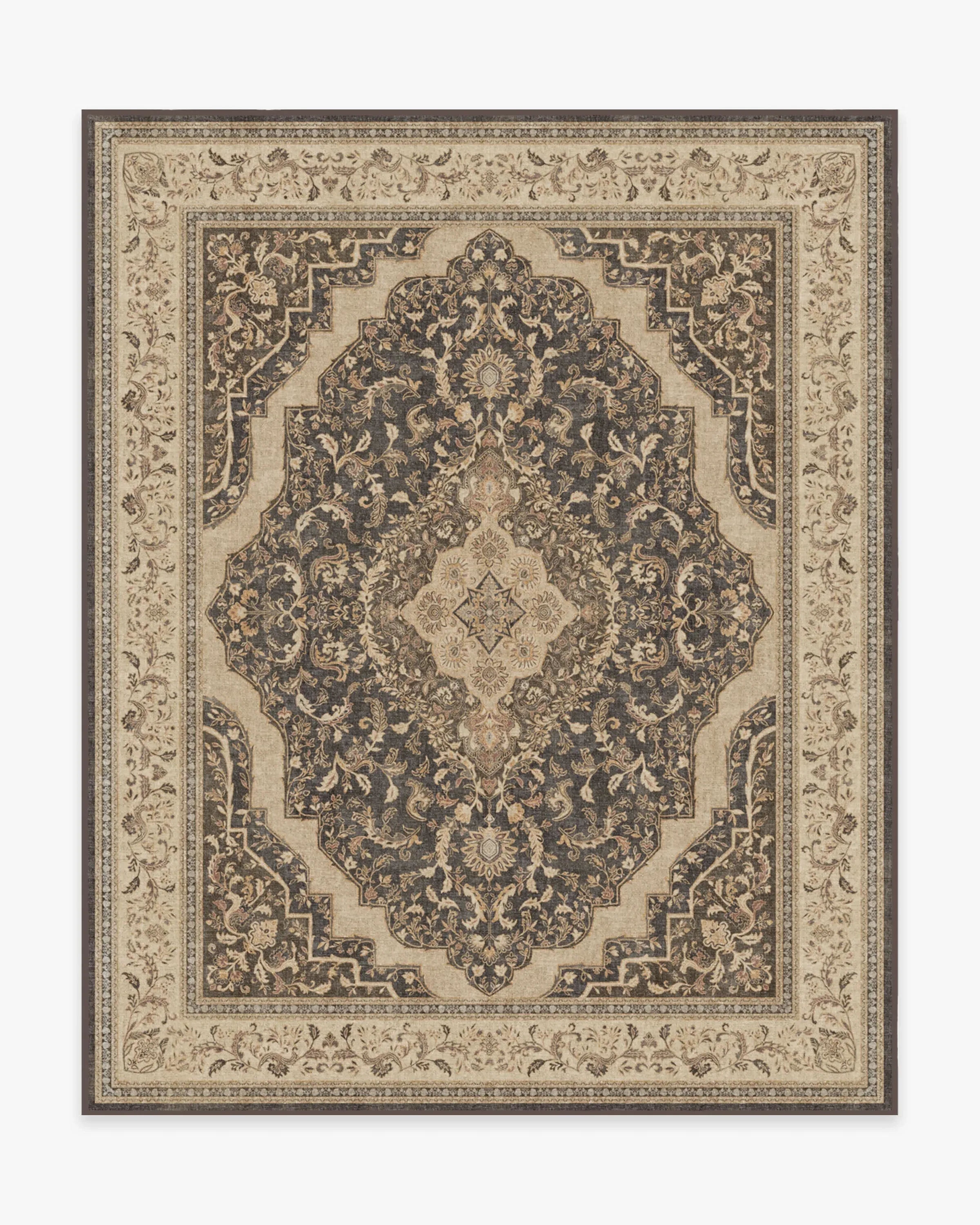 Area Rug Machine Washable - Brown, Chenille